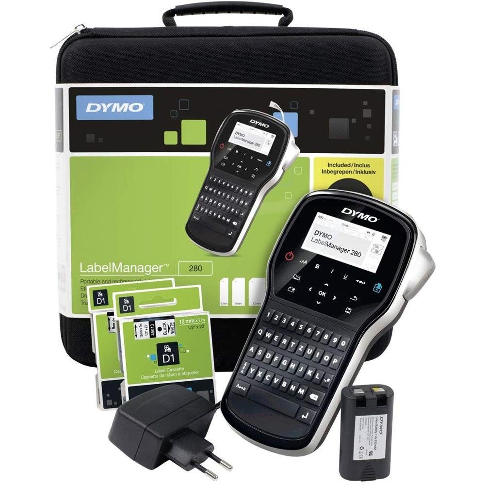 DYMO Beschriftungsgerät LabelManager 280, für Etiketten in 6, 9 oder 12 mm Breite, mit Koffer