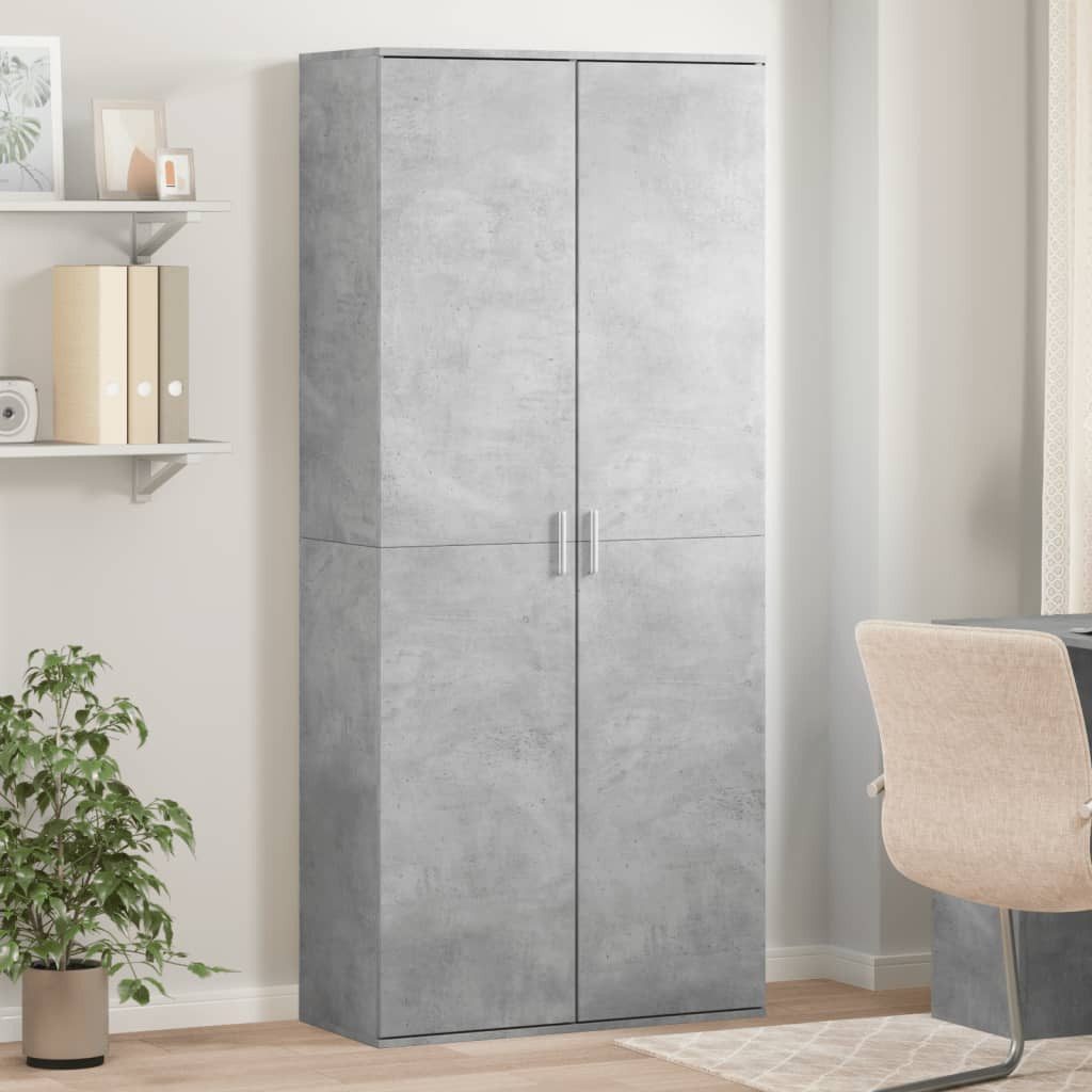 vidaXL Highboard, Highboard Betongrau 80x35x180 cm Holzwerkstoff