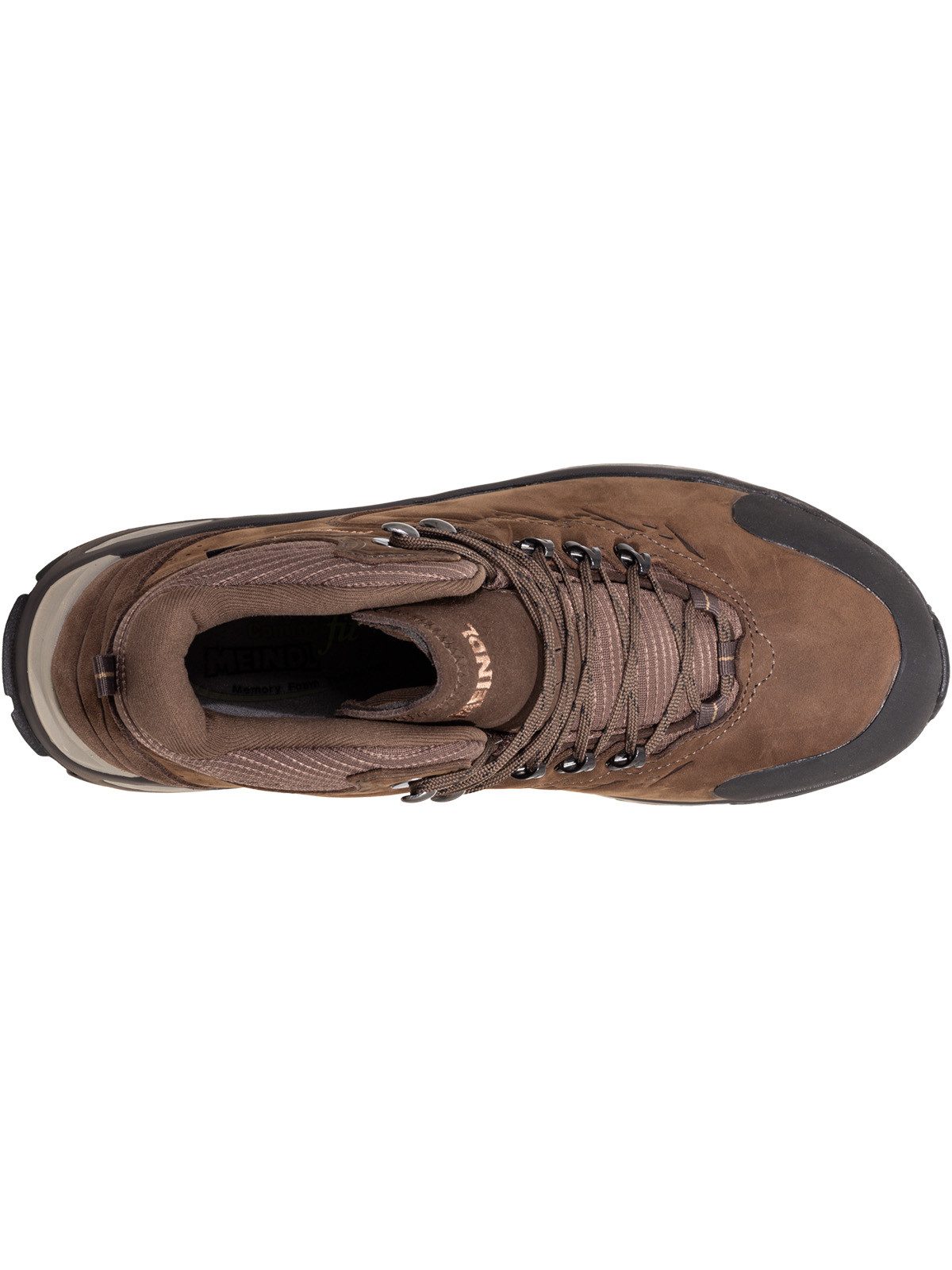Meindl Meindl Menorca Walker Mid dunkelbraun Wanderschuh Weicher Lederabschluss für höchsten Komfort beim Gehen