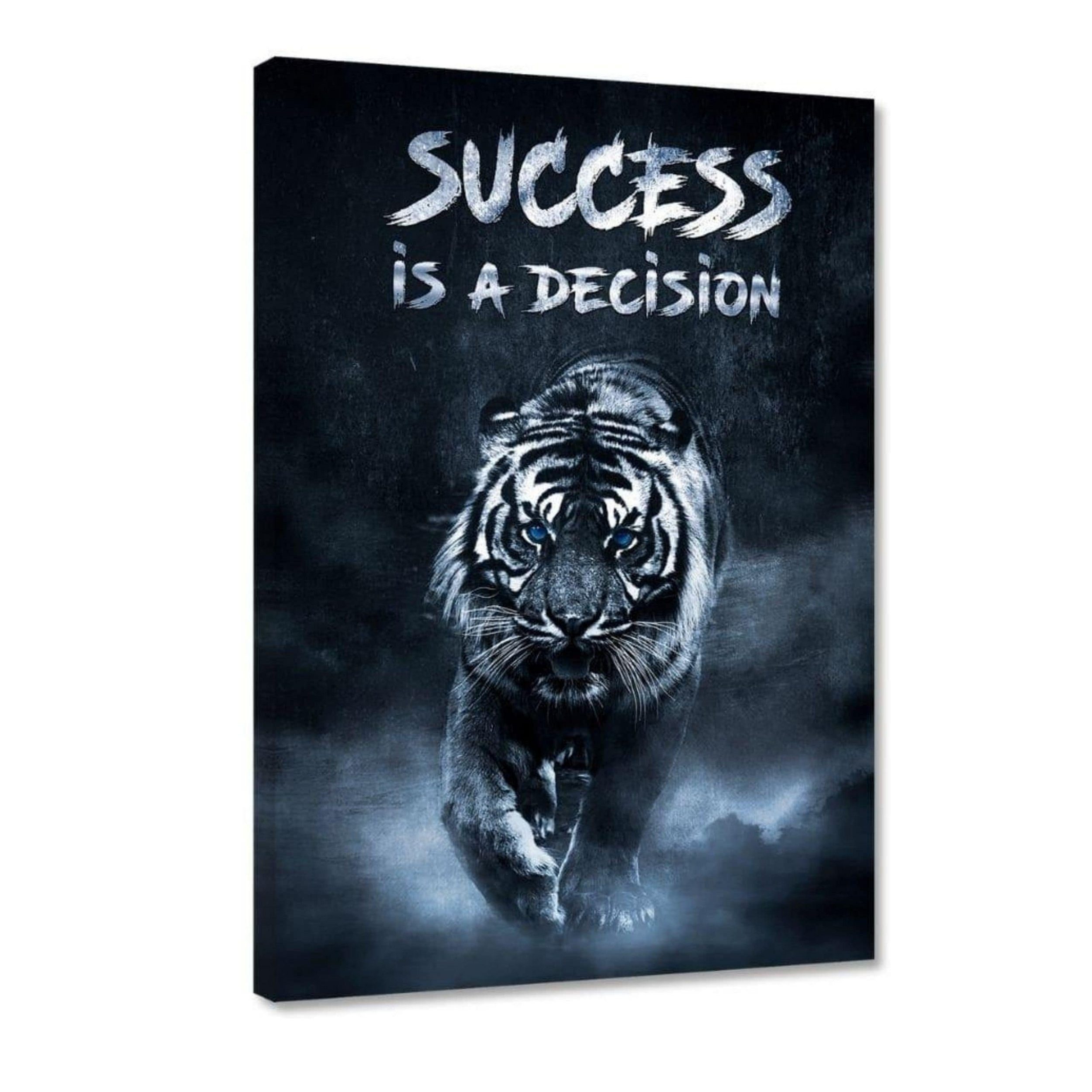 Hustling Sharks Leinwandbild Motivationsbild für Erfolg als Leinwandbild "Success is a decision", in 7 unterschiedlichen Größen verfügbar