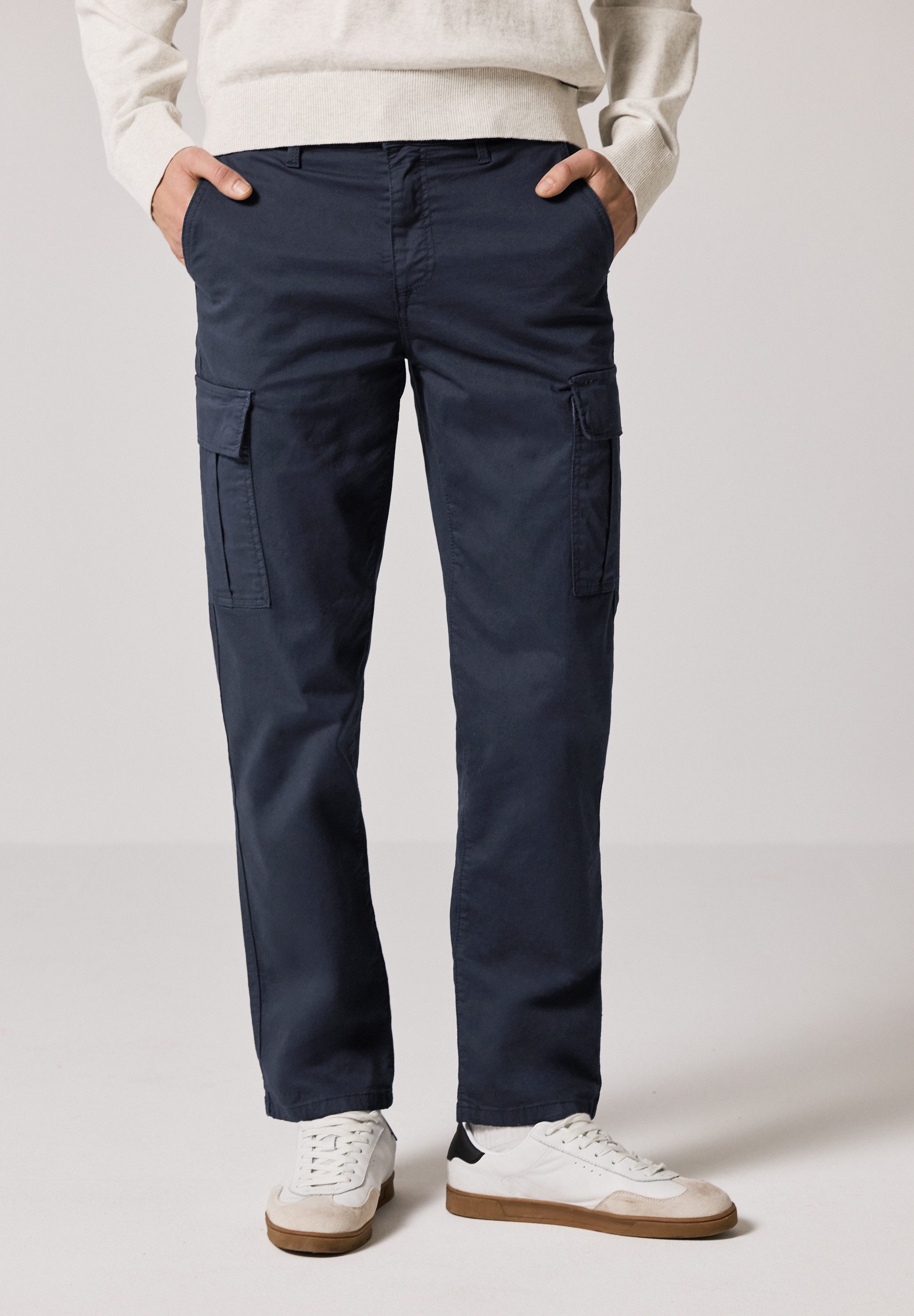 STREET ONE MEN Cargohose aus Baumwolle mit Stretchanteil