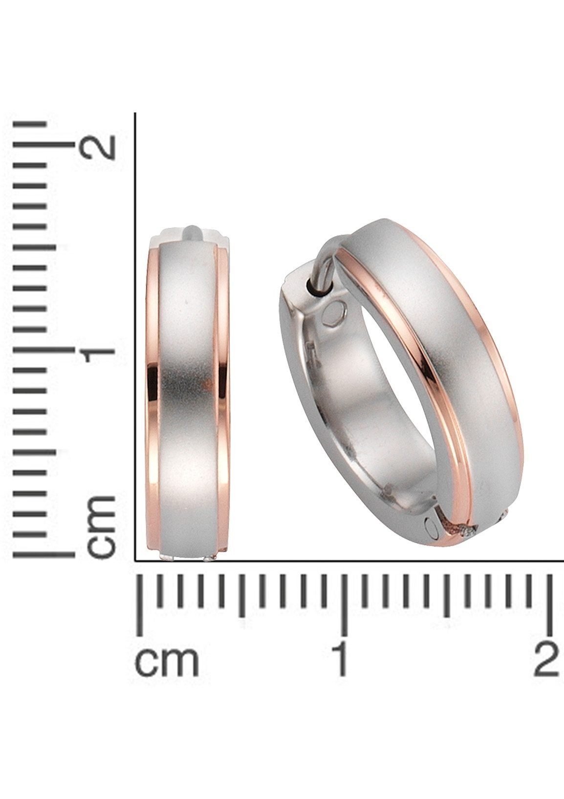Firetti Paar Creolen Schmuck Geschenk Basic in Bicolor-Optik, Ø ca. 15,0 mm