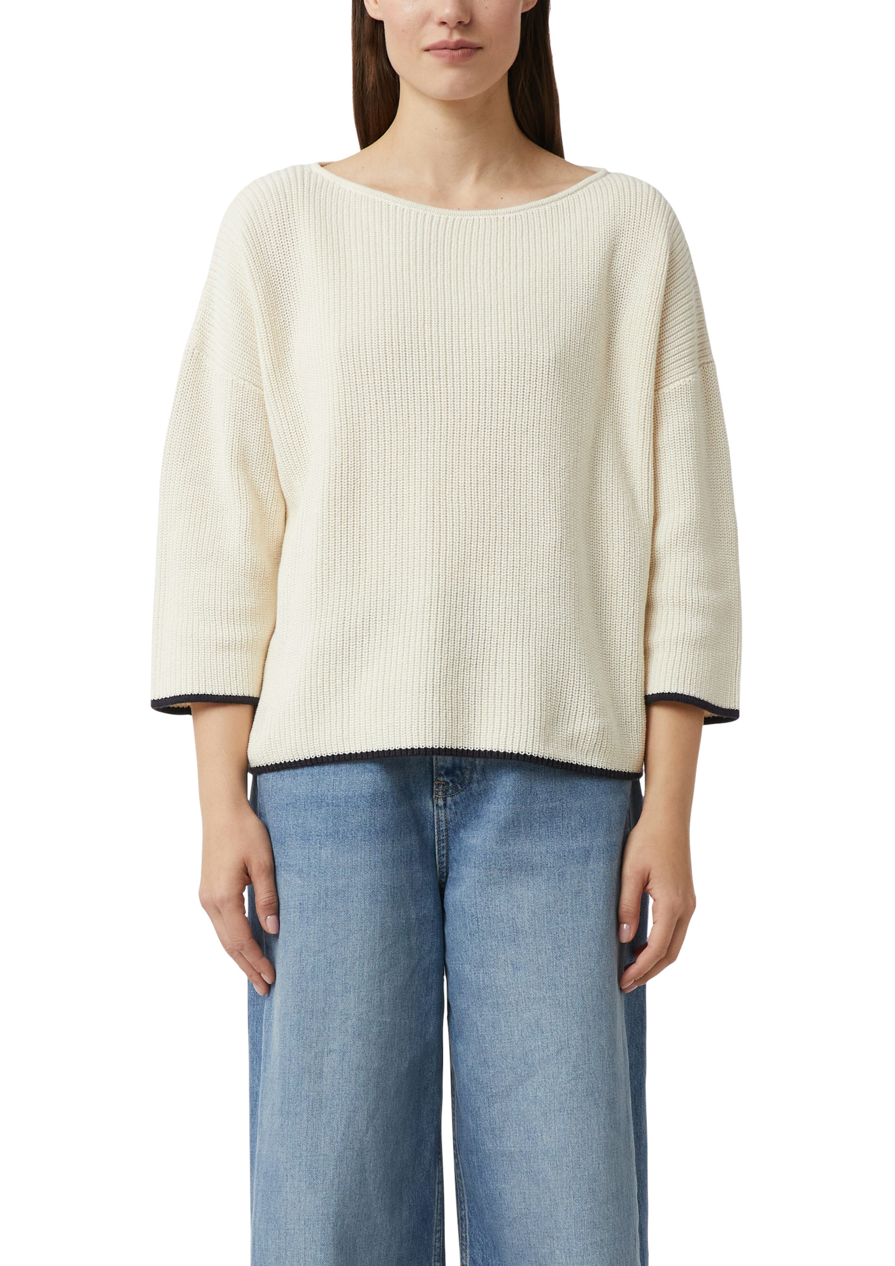 comma Strickpullover mit Kontrast-Details günstig online kaufen