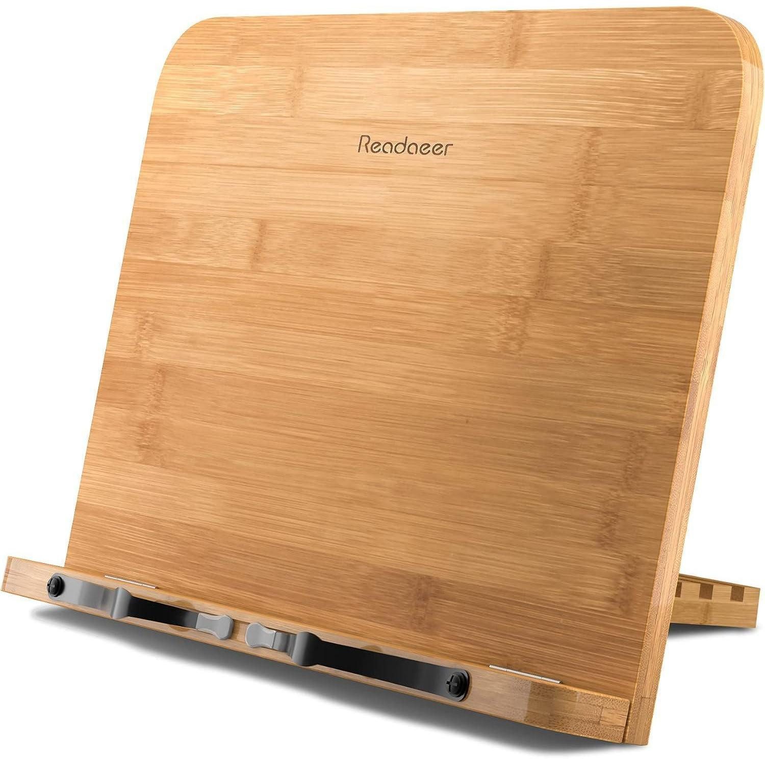 LuxusKollektion Buchstütze Bambus Buchständer Faltbar 6 Winkel 39x27cm