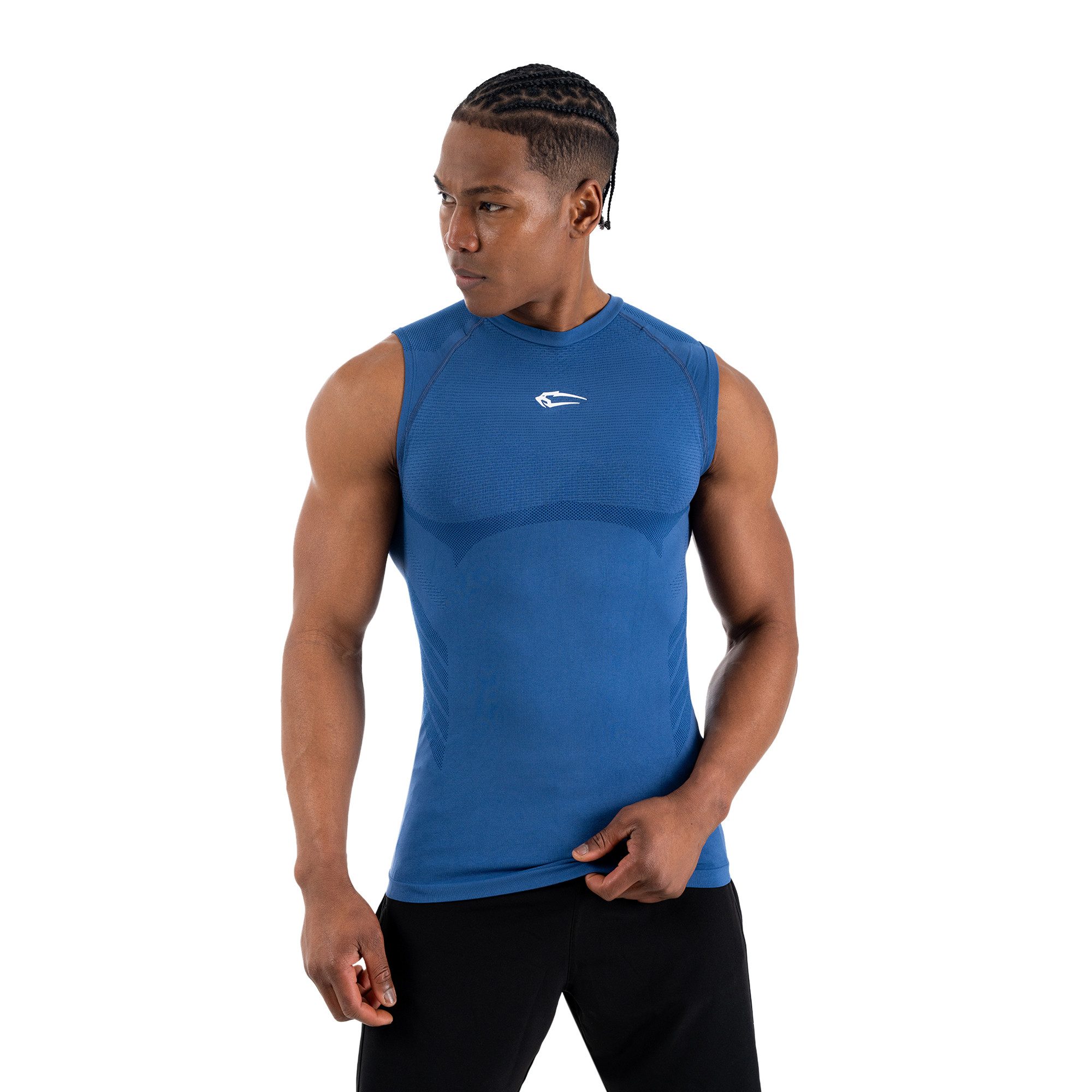 Tanktop Carnos, Compression Tank Herren, Gym Shirt Seamless, Fitness