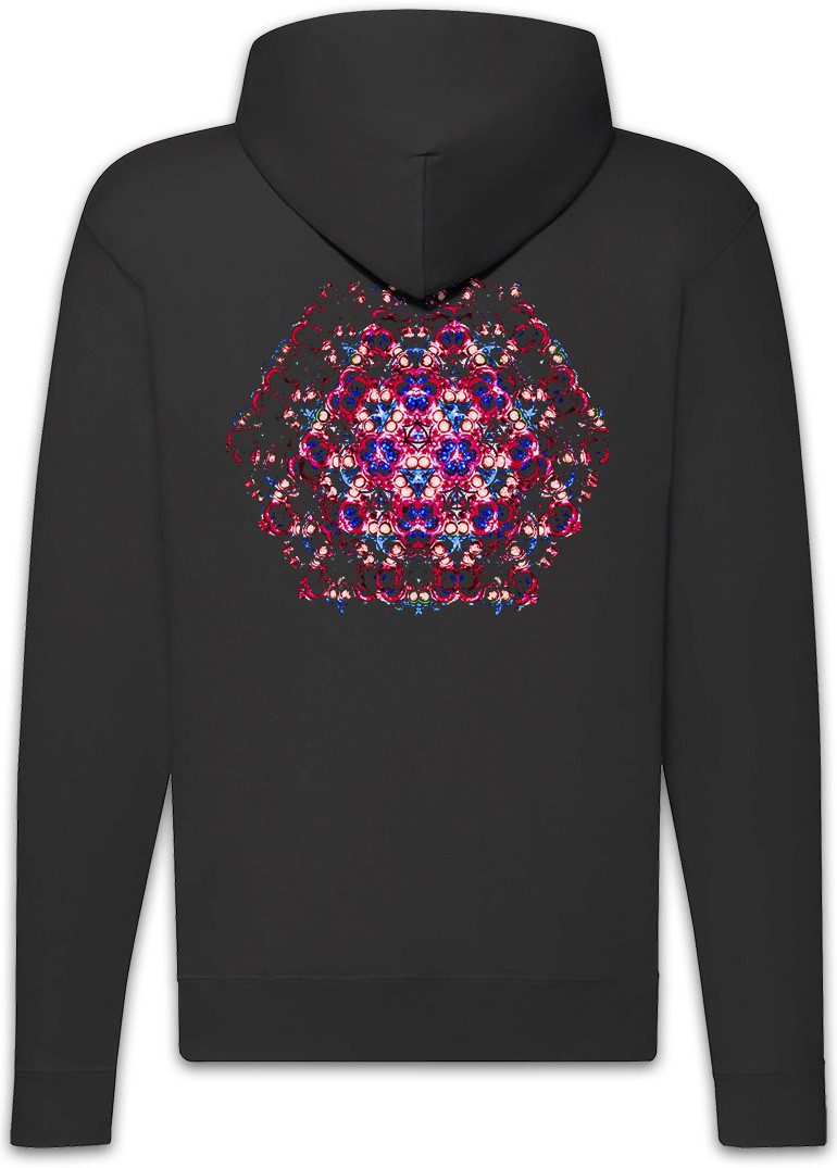 Urban Backwoods Sweatjacke Kaleidoscope V Zipper Hoodie Crystal Kaleidoskop Psychedelic Art Kunst (1-tlg) Hippie Mandala Mosaik Mystik