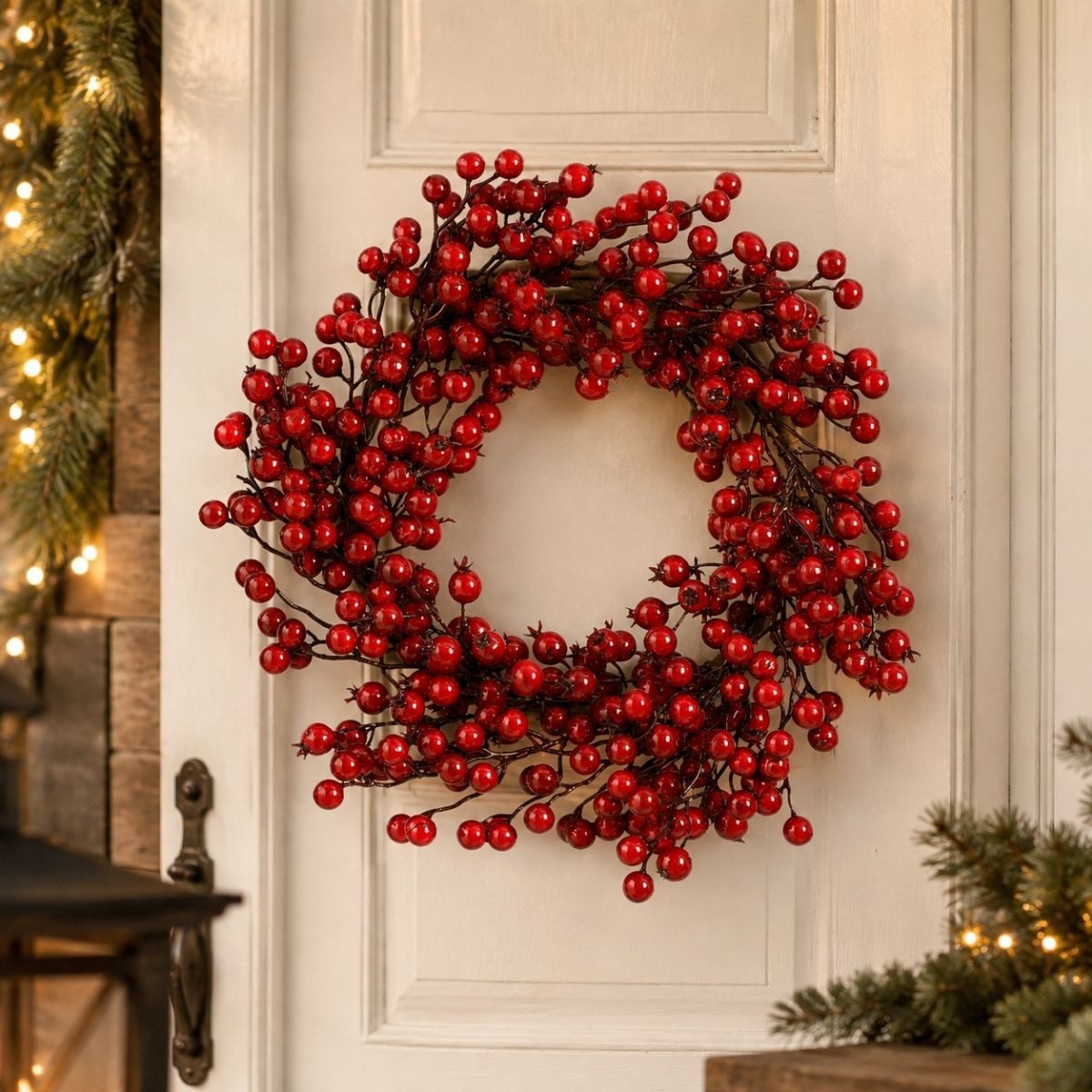 Mica Decorations Dekokranz Mica Decorations Kranz Beernen rot - h10xd40cm – Bild 5 von 5