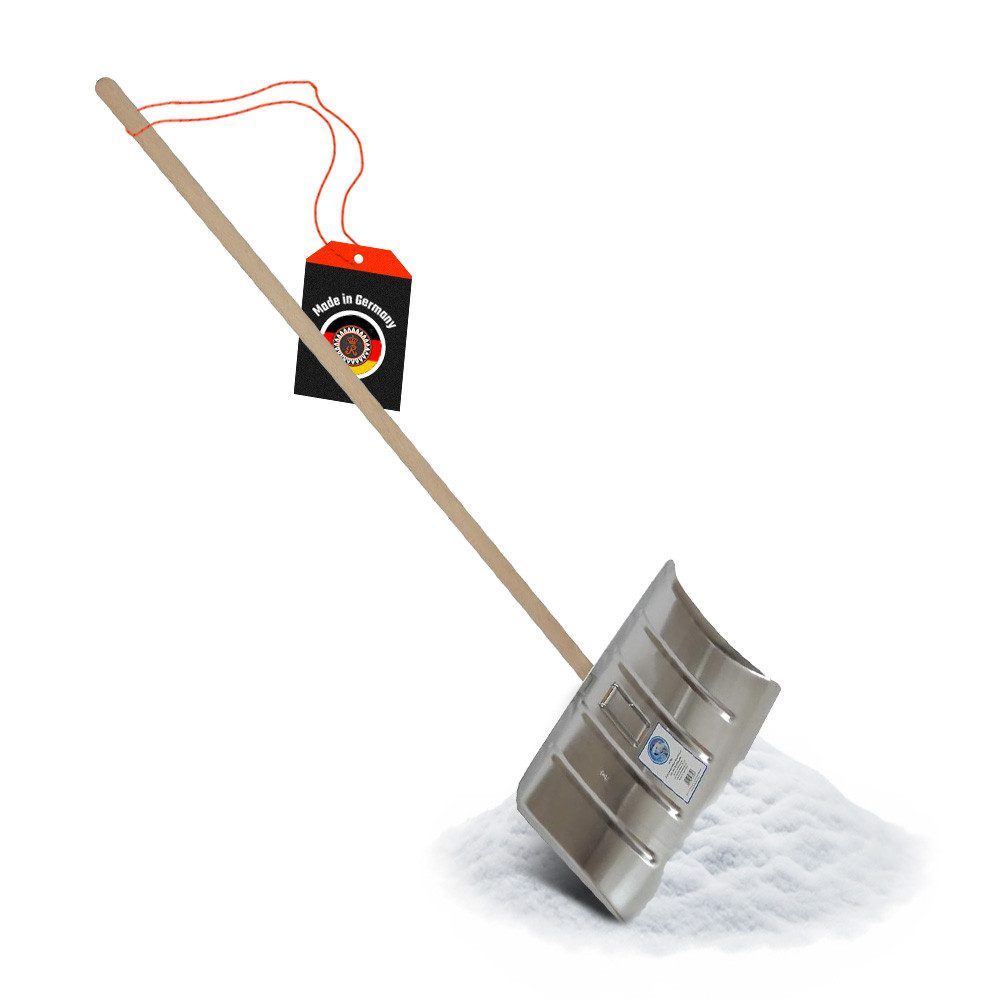 SHW Schneeschieber SHW Schneeschieber-Aluminium mit Aluminiumkante und Holzstiel