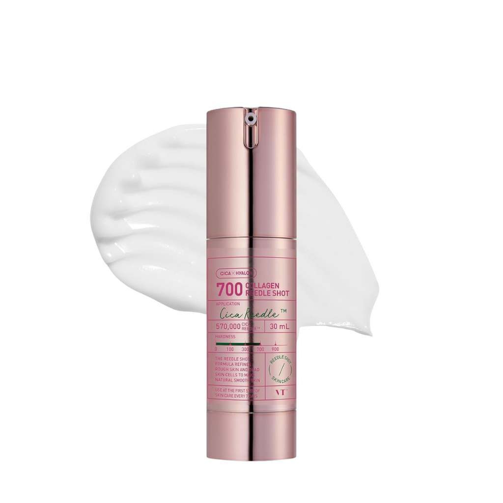 VT Cosmetics Gesichtsserum Collagen Reedle Shot 700 – Anti-Aging Essenz mit Mikronadel-Effekt Kollagen, Cica, Propolis & Hyaluronsäure – Serum für, reife, trockene Haut – duftfrei – 30 ml