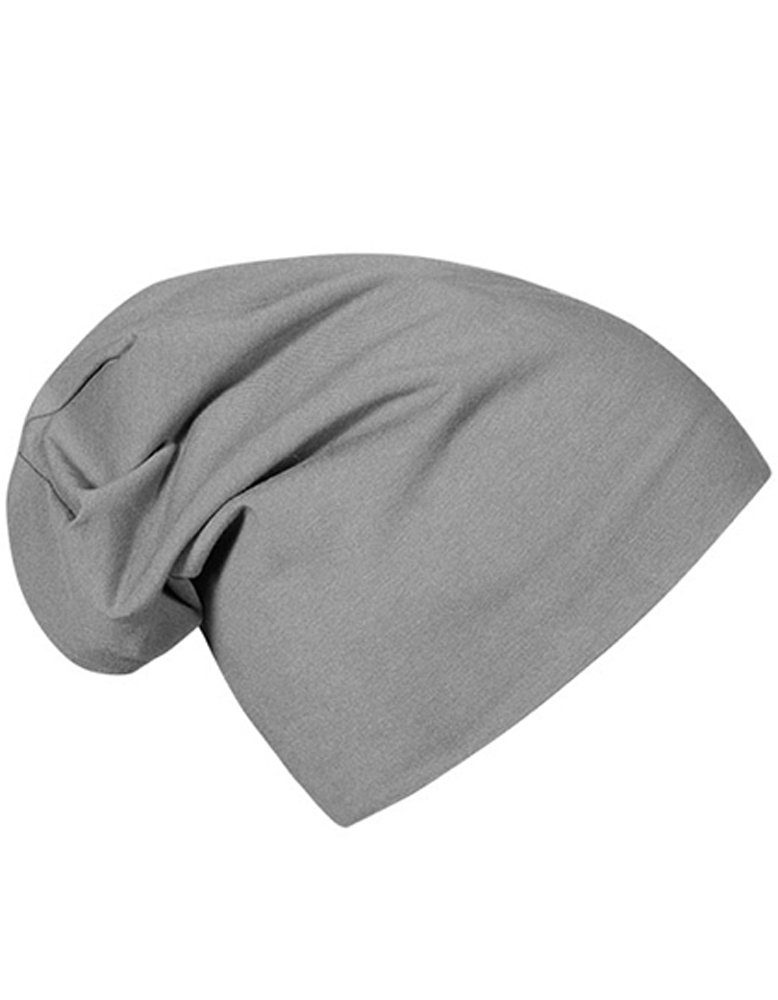 Goodman Design Jerseymütze Unisex Beanie Leichte Mütze etwas länger geschnitten angenehmer Tragekomfort Steel Grey