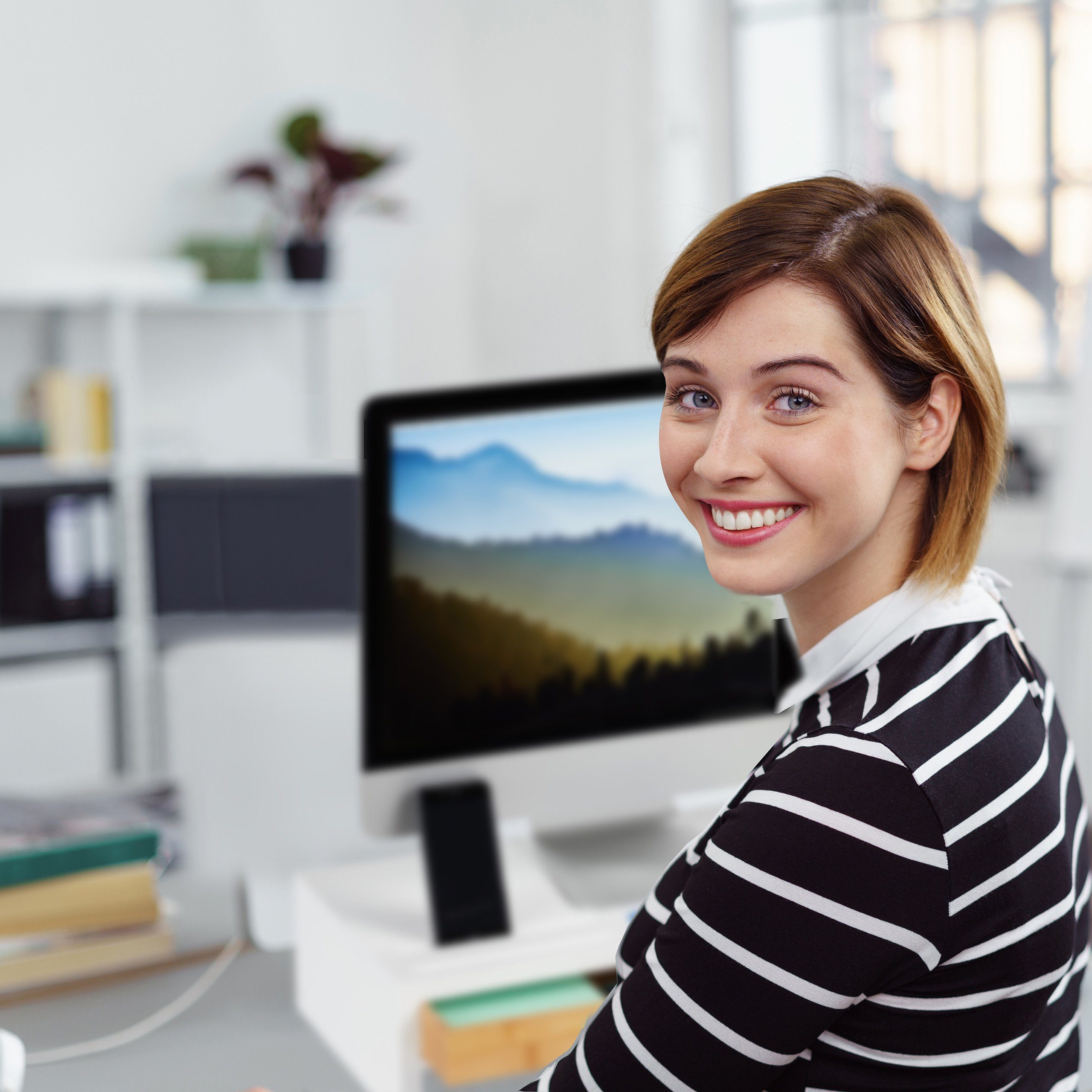 relaxdays Monitor-Halterung Monitorständer Weiß mit Schubladen