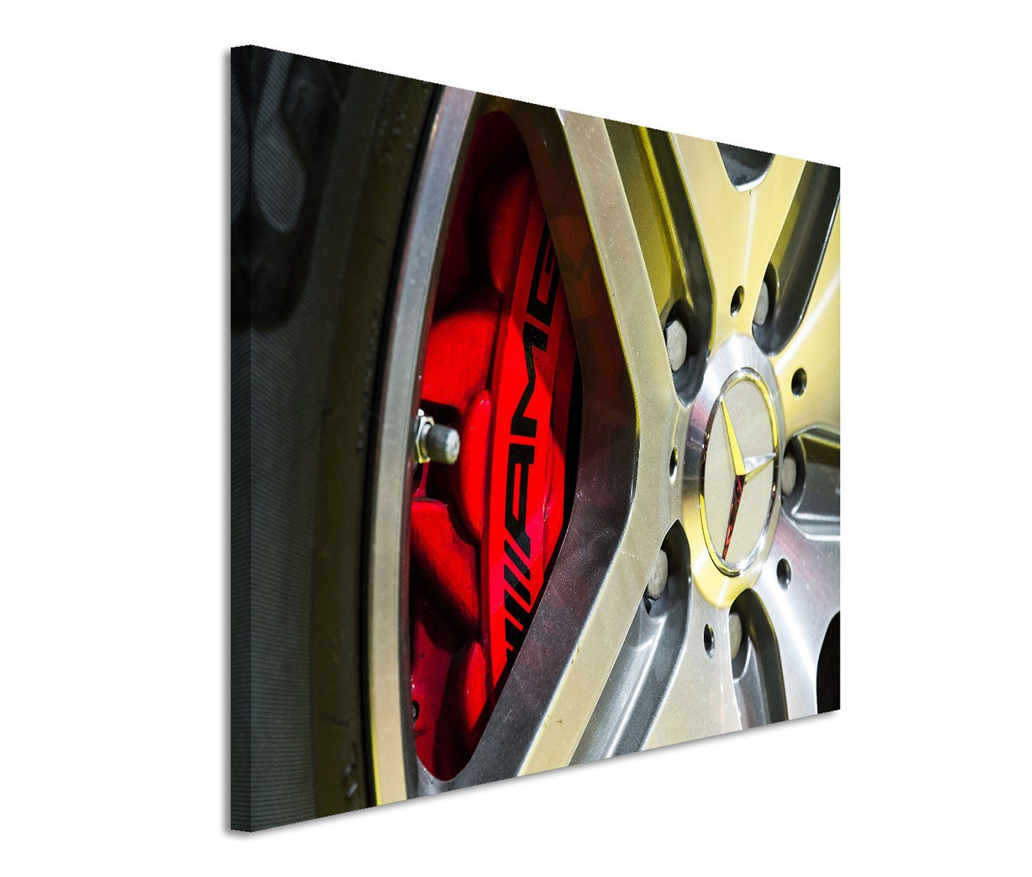 Sinus Art Leinwandbild 120x80cm Wandbild Mercedes G63 AMG Rad Nahaufnahme