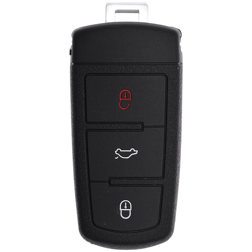 mt-key Schlüsseltasche Autoschlüssel Softcase Silikon Schutzhülle Schwarz, für VW Passat CC B6 3C B7 3 Tasten KEYLESS SMARTKEY