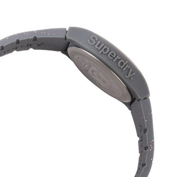 Superdry Quarzuhr, Superdry Damen Analog Quarz Uhr mit Silicone Armband SYL273E