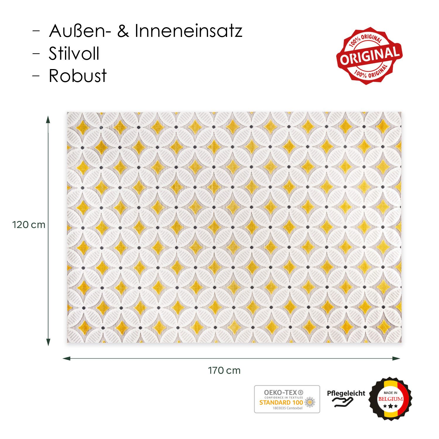 DomDeco Teppich In- und Outdoor-Teppich "Gridstone" günstig online kaufen