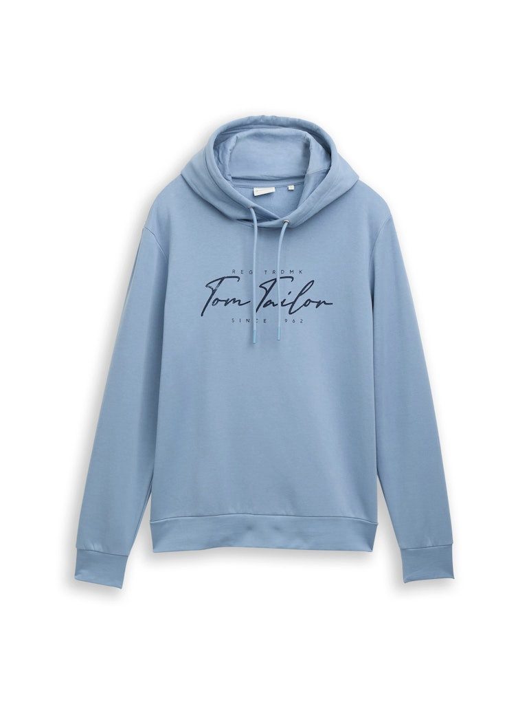 TOM TAILOR Rundhalspullover Hoodie Logo-Print auf günstig online kaufen