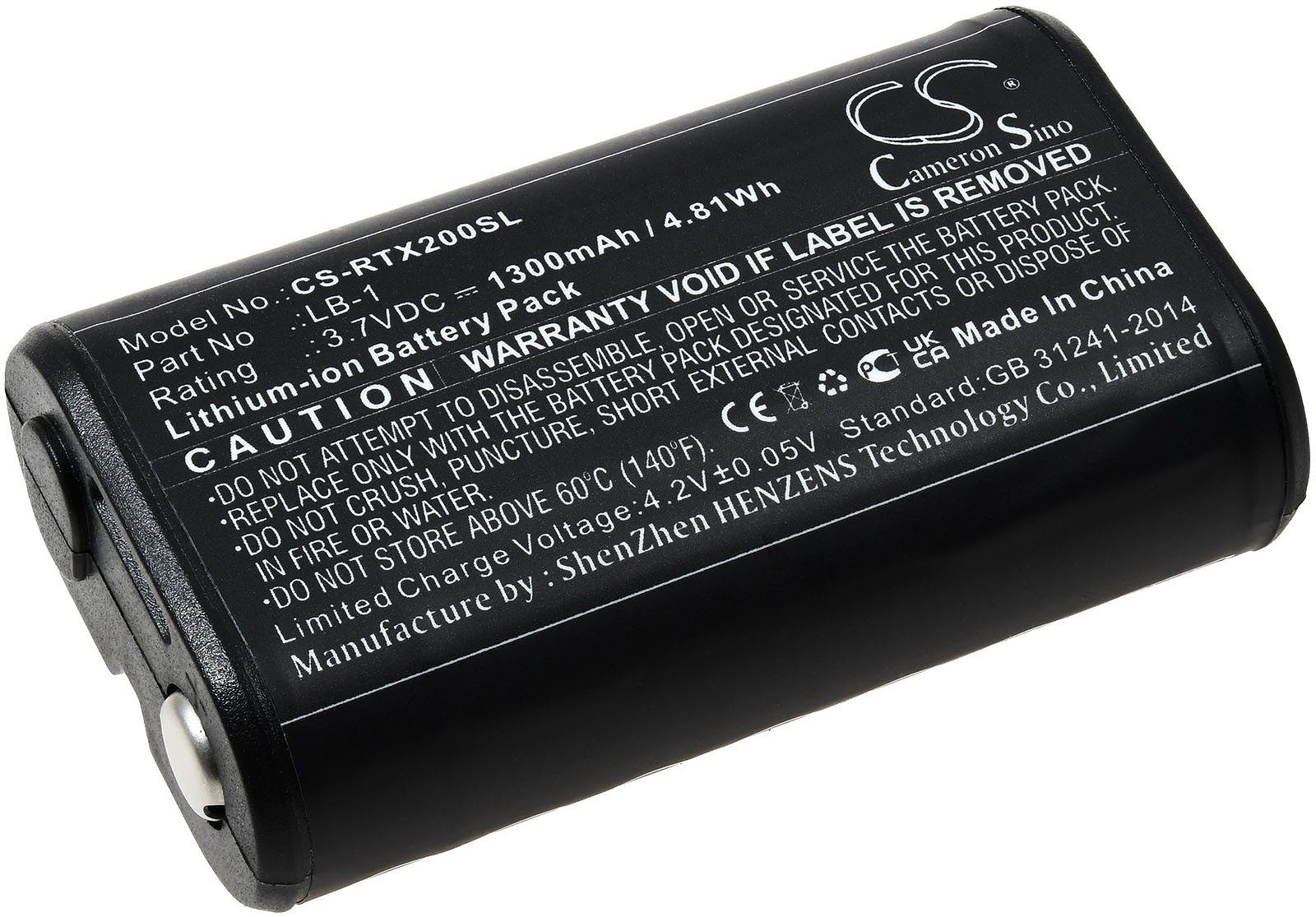 Powery Akku für Rhode Performer TX-M2 Akku 1300 mAh (3.7 V)