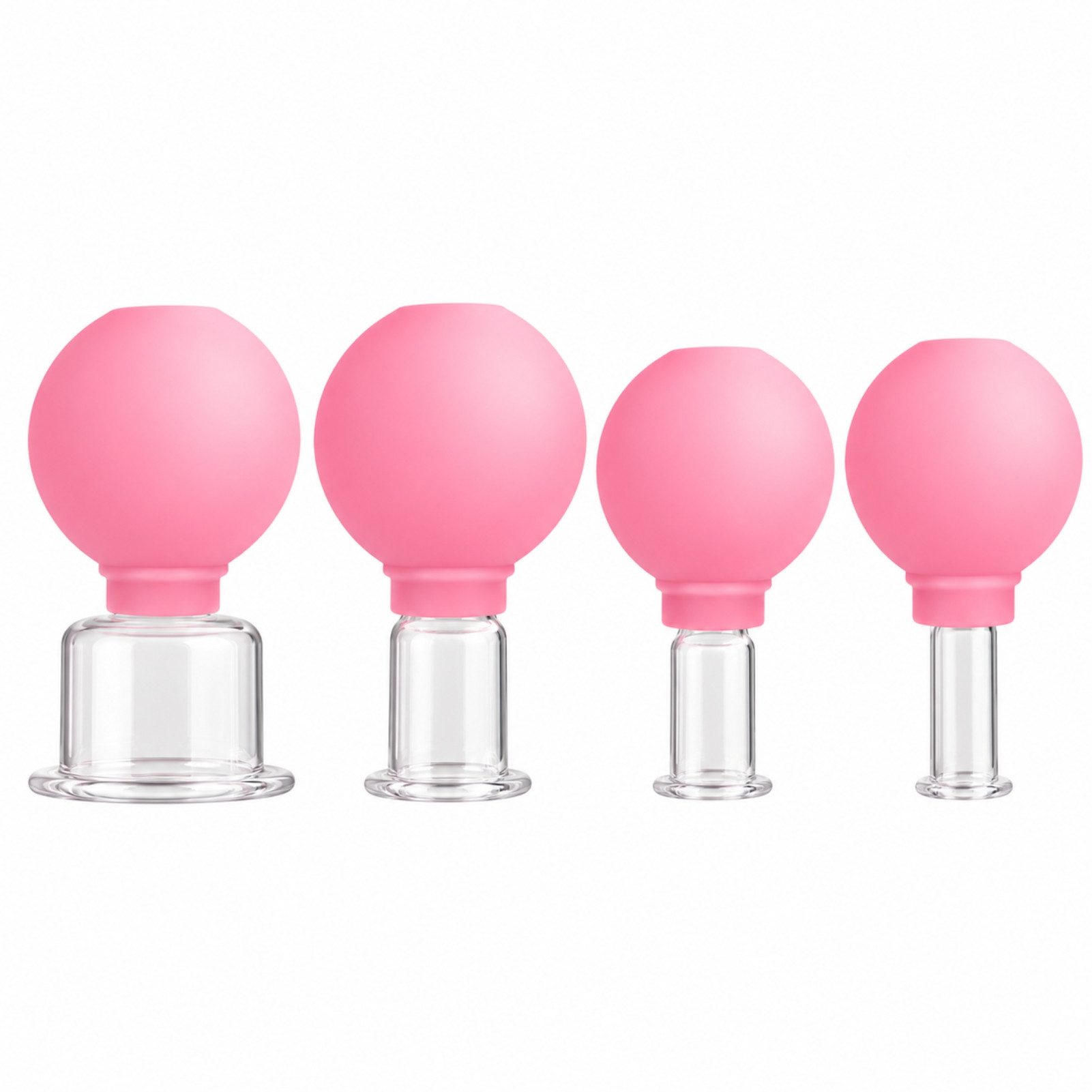 Jumpeak Vakuum-Massager Schröpfgläser,Massagegerät,Schönheitspflege,Flame-Free-Design, Eine Packung mit vier verschiedenen Größen,Silikon + Plexiglas
