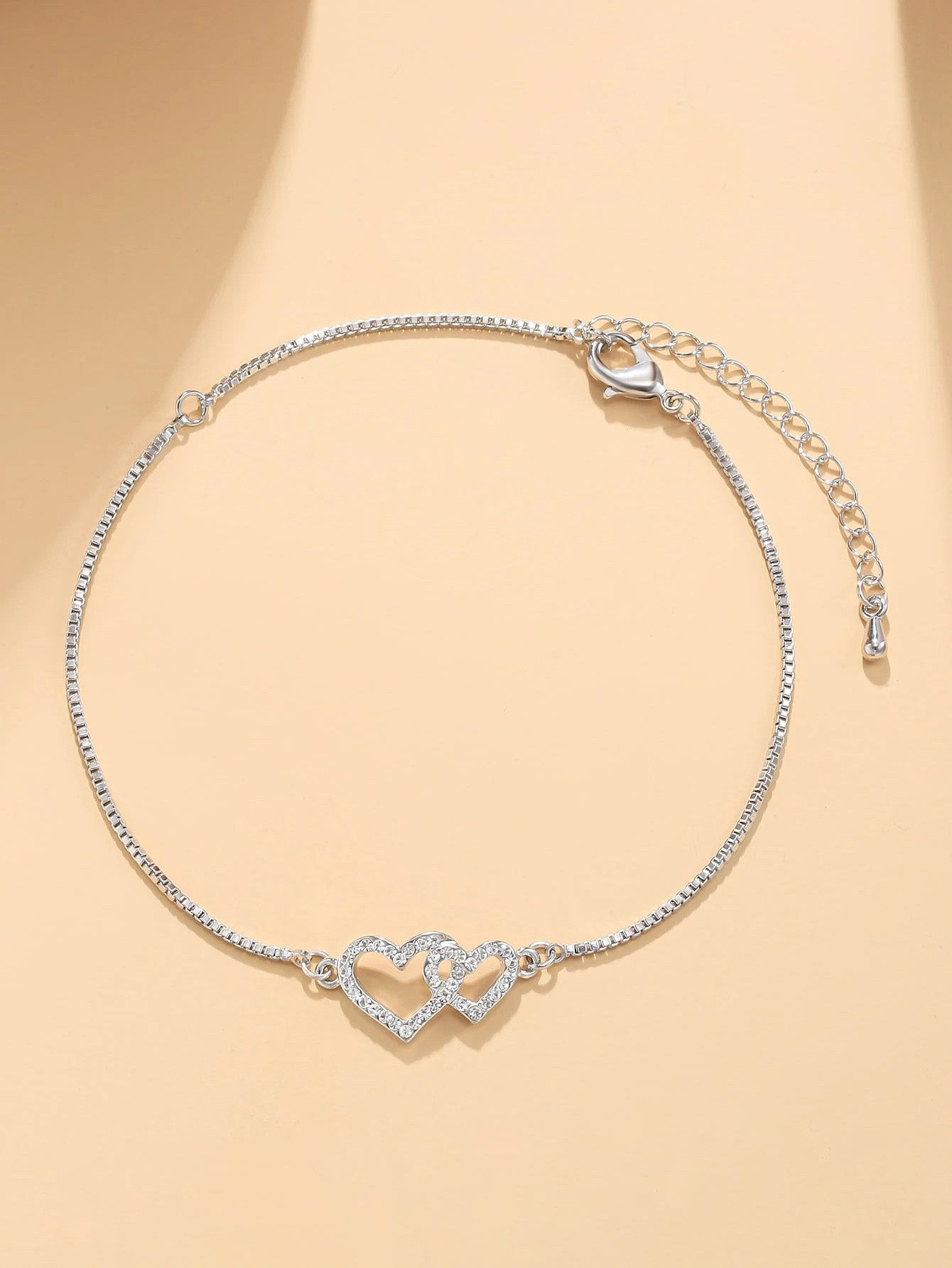 The Beauty House Fußkette mit Anhänger Damen Fußkette mit Doppelherz Anhäng günstig online kaufen