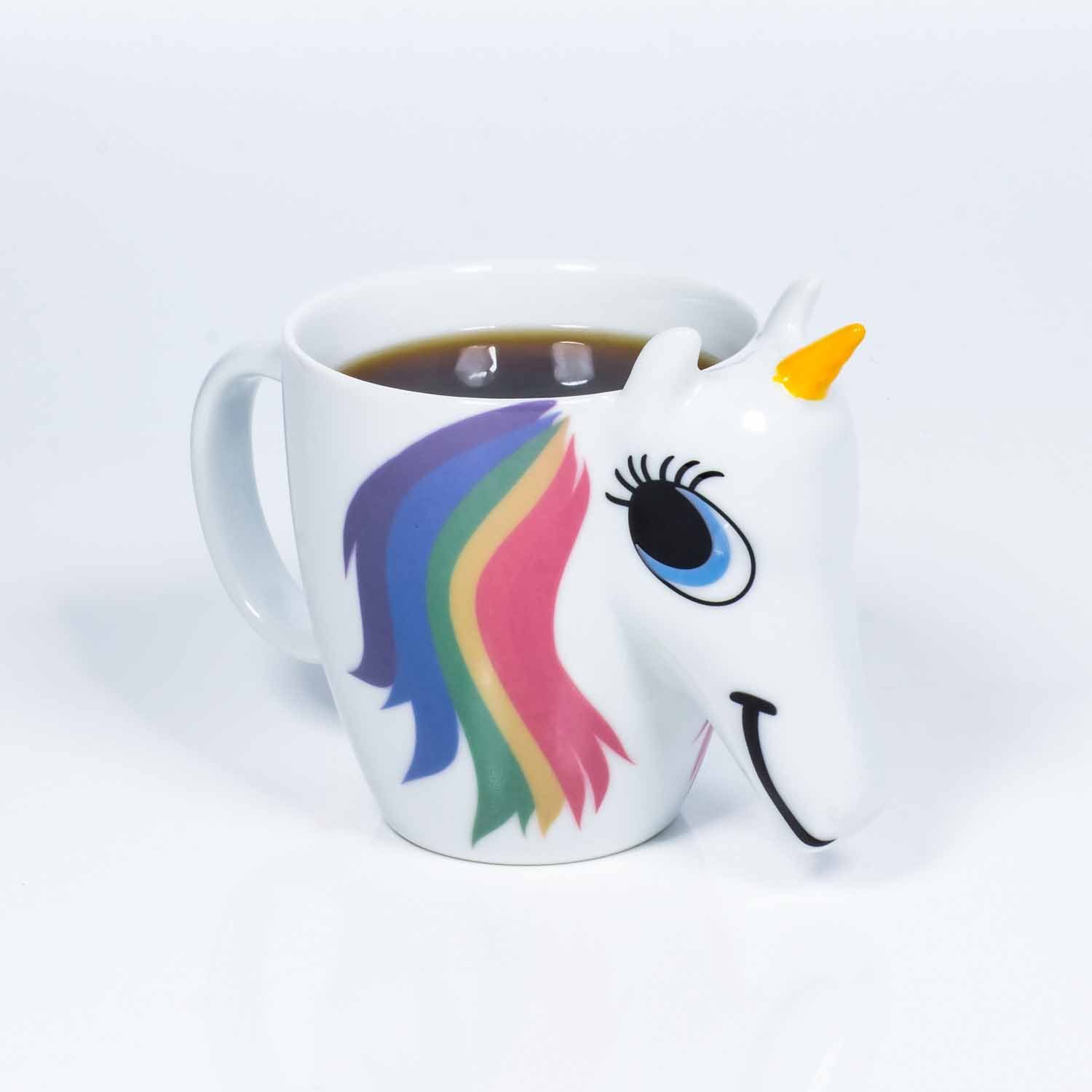 "Unicorn Up - Tasse Einhorn Mug" Farbwechseleffekt Tasse mit Thumbs Tasse Farbwechsel, Keramik,