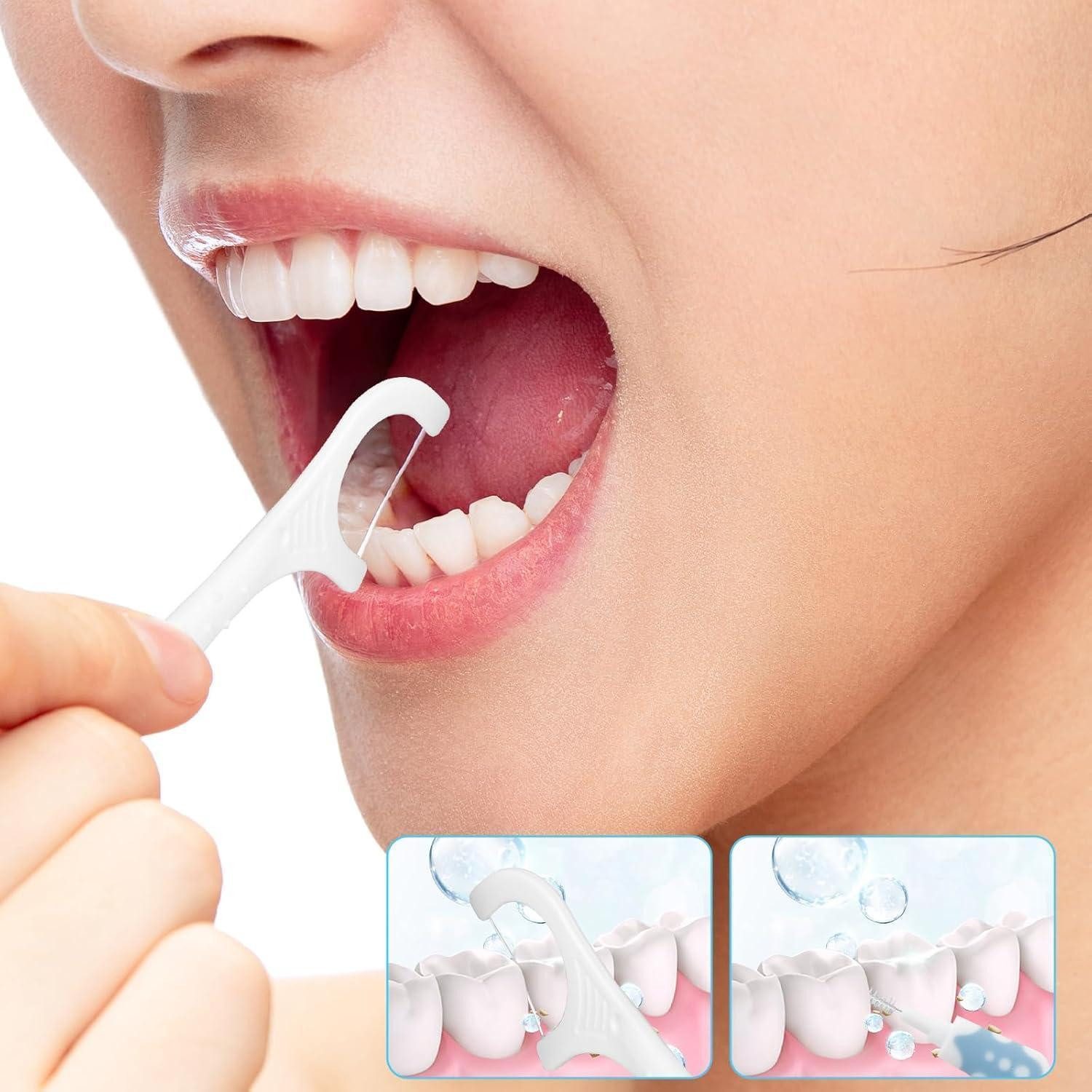 LuxusKollektion Zahnseide-Stick 2-in-1 Zahnseide Interdentalbürste 10 Stück Zahnreinigung Tragbar