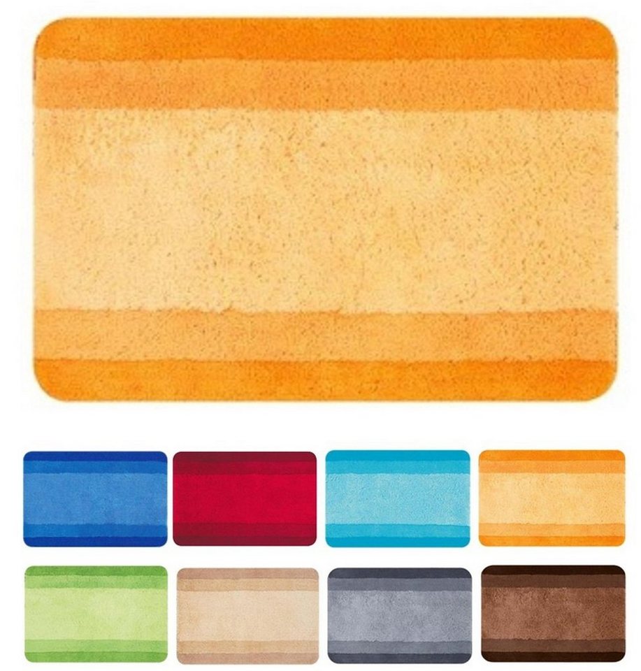 spirella Badematte BALANCE, Höhe 30 mm, Badteppich Hochflor 20-30 mm, 90% Polyester, 10% Acryl, Anti-Rutsch Beschichtung, Für Fußbodenheizung geeignet, Waschbar 40°, Schnelltrocknend, 90% Polyester, 10% Acryl, rechteckig