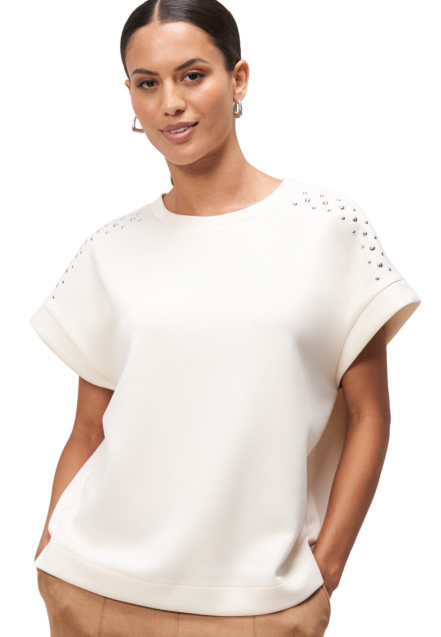 Zero Sweatjacke Damen Sweatshirt mit Nieten weiteres Detail