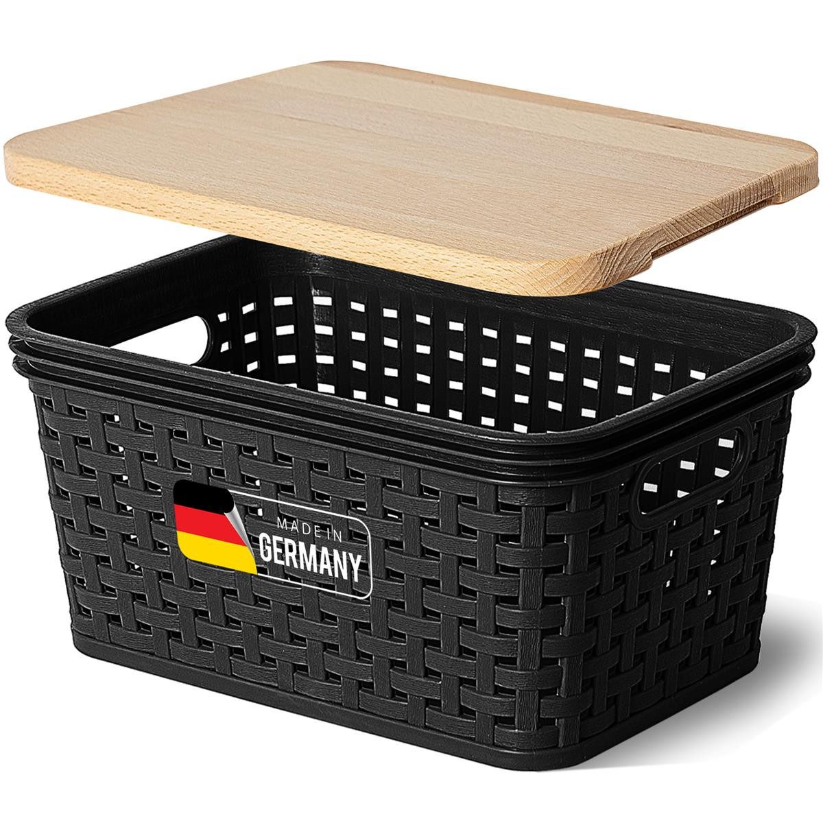 Novaliv Aufbewahrungsbox - (1 St), 1x Aufbewahrungsbox, 1x Holzdeckel