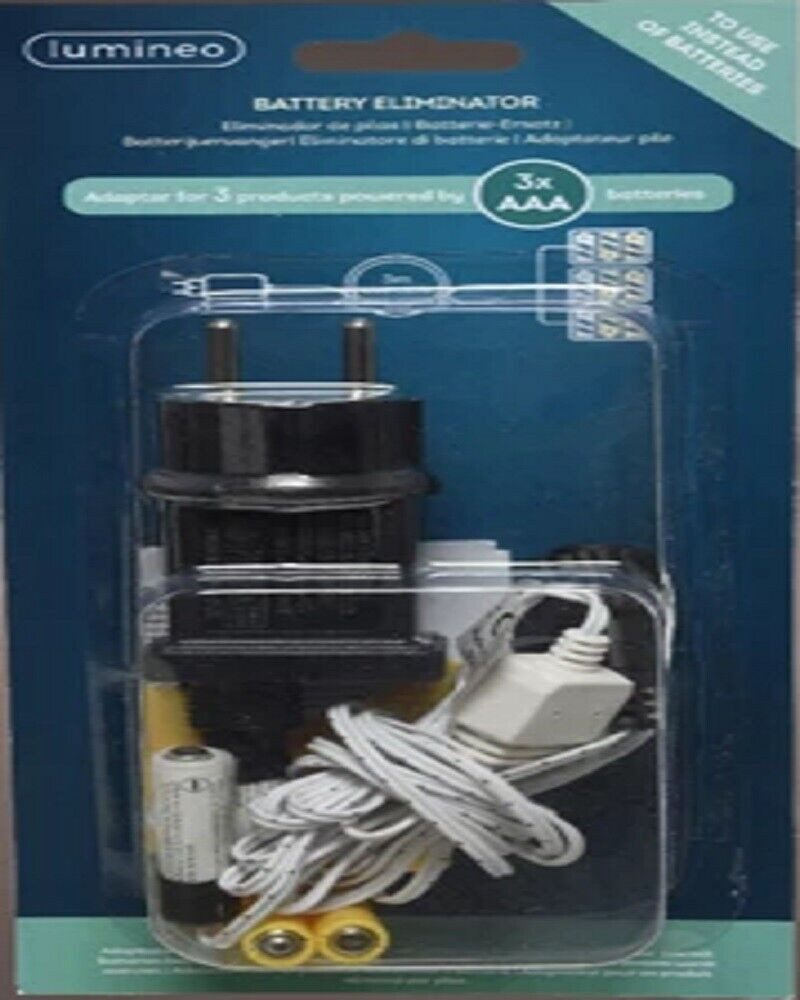 Lumineo Batterie-Ersatz pvc BO indoor L.300cm schwarz/weiß Adapter