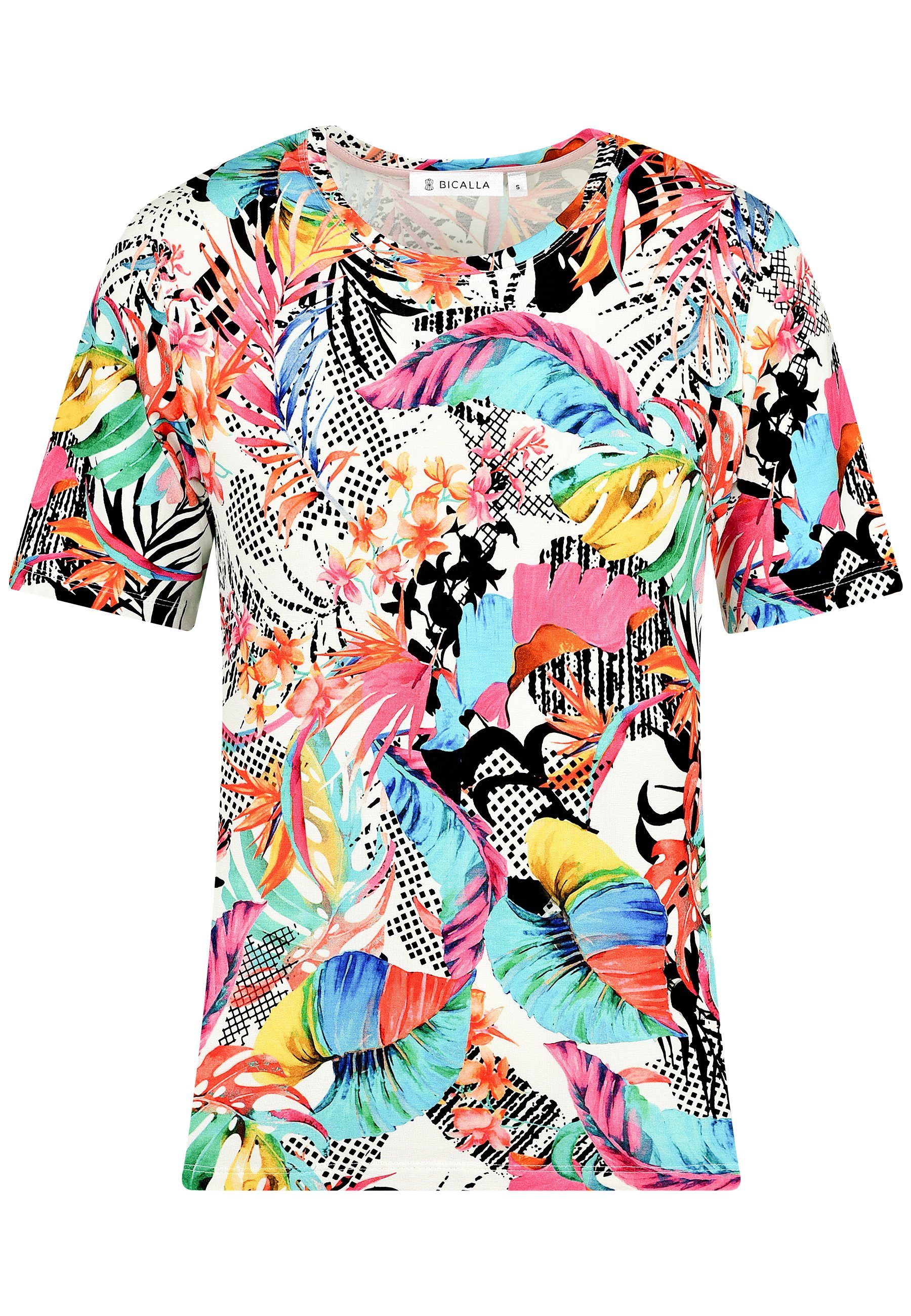 Damen Shirts BICALLA T-Shirt Shirt Colour Leaves - 13/fancy (1-tlg)