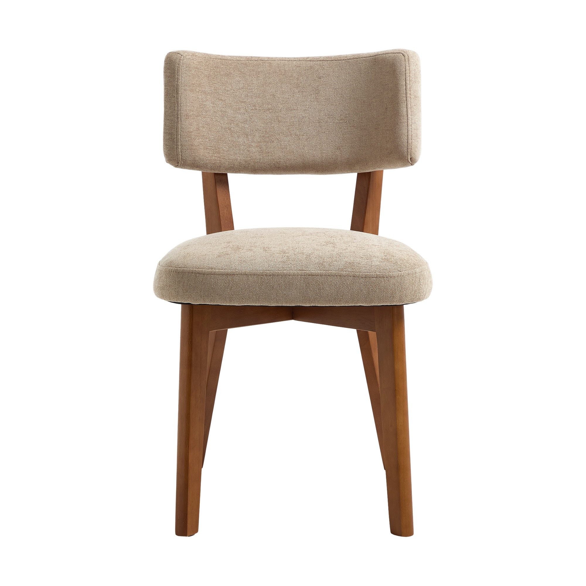 LVHOM Esszimmerstuhl in Naturlook mit Massivholz, Leinenstoff, bequeme Pols günstig online kaufen