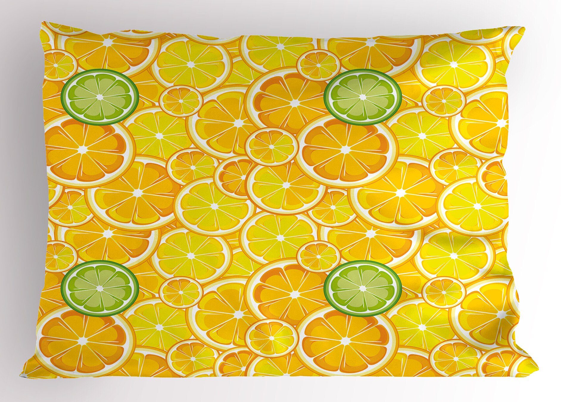 Gedruckter Dekorativer Size Stück), Kreise Kissenbezüge Kopfkissenbezug, Lemon Queen orange Abakuhaus (1 Obst