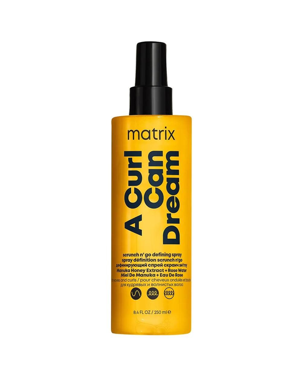 MATRIX Leave-in Pflege Matrix A Curl Can Dream Scrunch N' Go Defining Spray für Locken und, Packung, spendet Feuchtigkeit, definiert Locken und reduziert Frizz