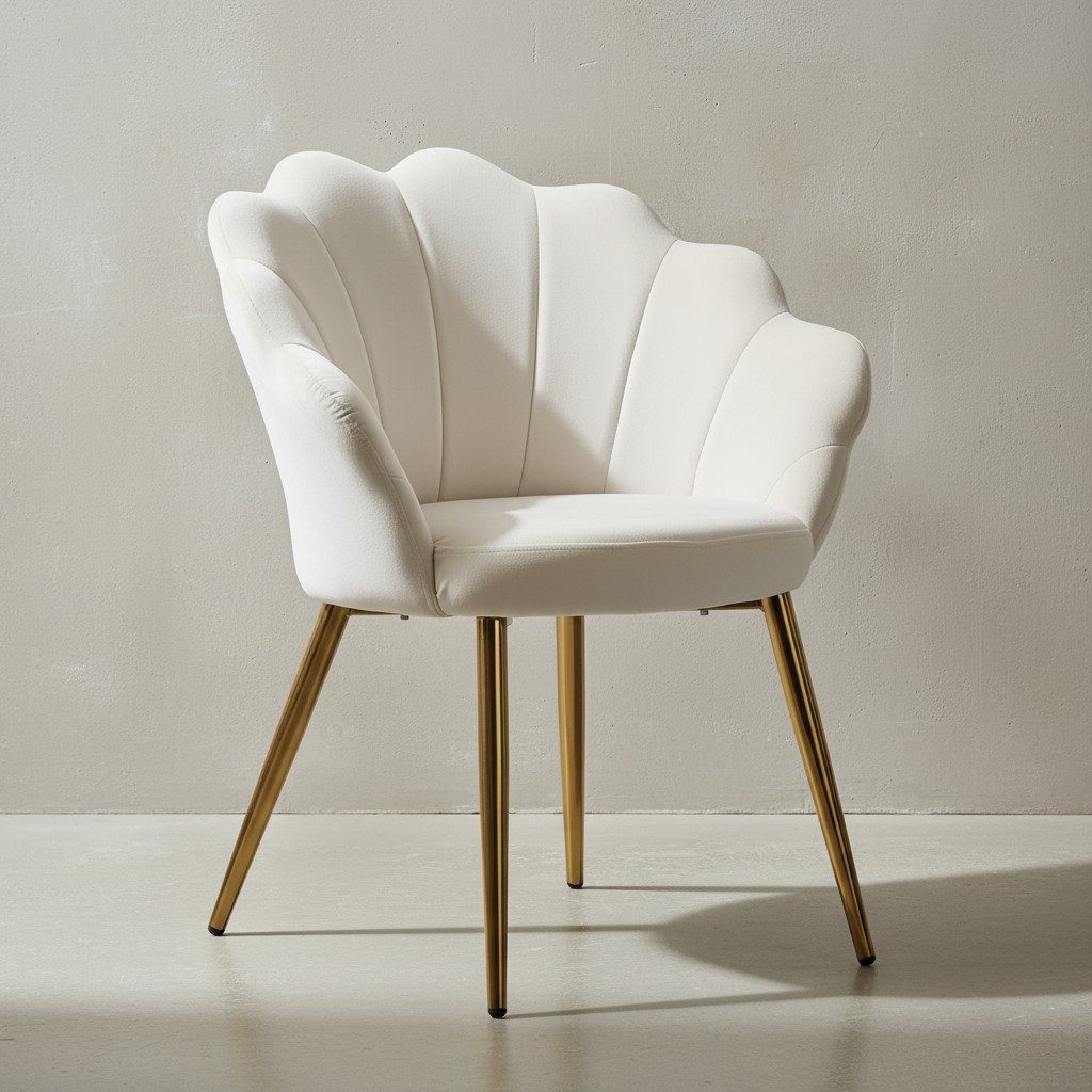 KADIMA DESIGN Esszimmerstuhl Küchenstuhl TULIP - Modernes Design - Samtbezug & Metallbeine (Armlehnen)