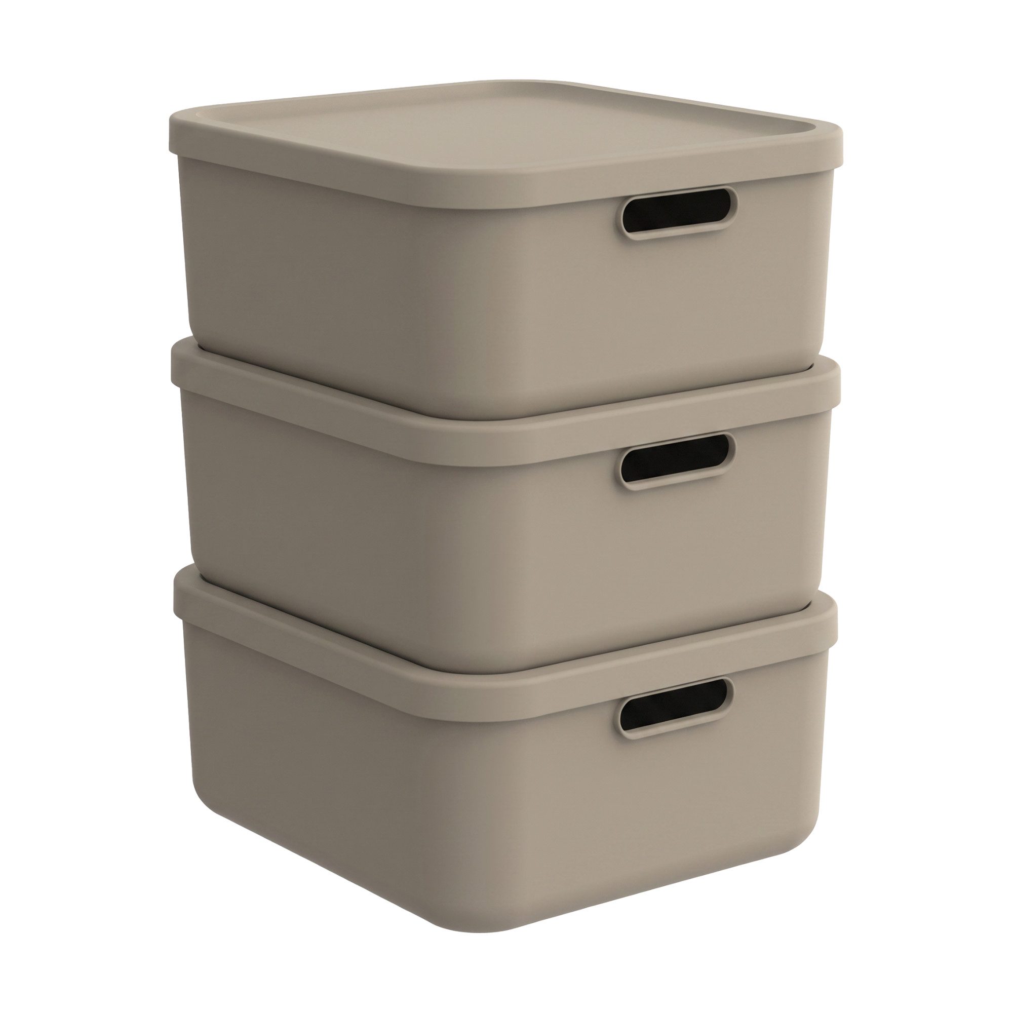 ROTHO Stapelbox (Ordnungsboxen im Set, 3er-Set), Ordnungsbox ideal für Haushalt, Büro, Keller und Kinderzimmer