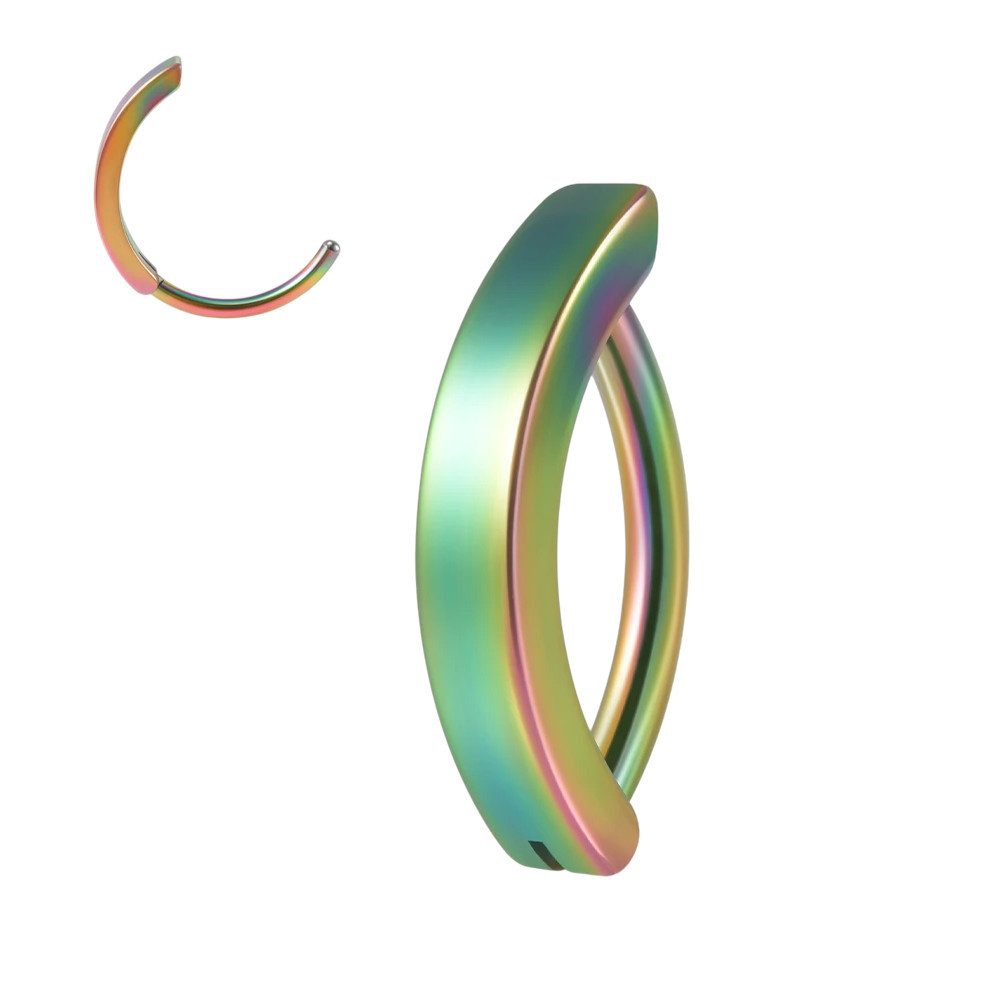 Taffstyle Bauchnabelpiercing Clicker Titan G23 Bauchpiercing Stab Ring Scharnier Implantatqualität (Hinged Hoop Piercing aus Titan G23 in Implantatqualität mit Klickverschluss), Hochglanzpoliert