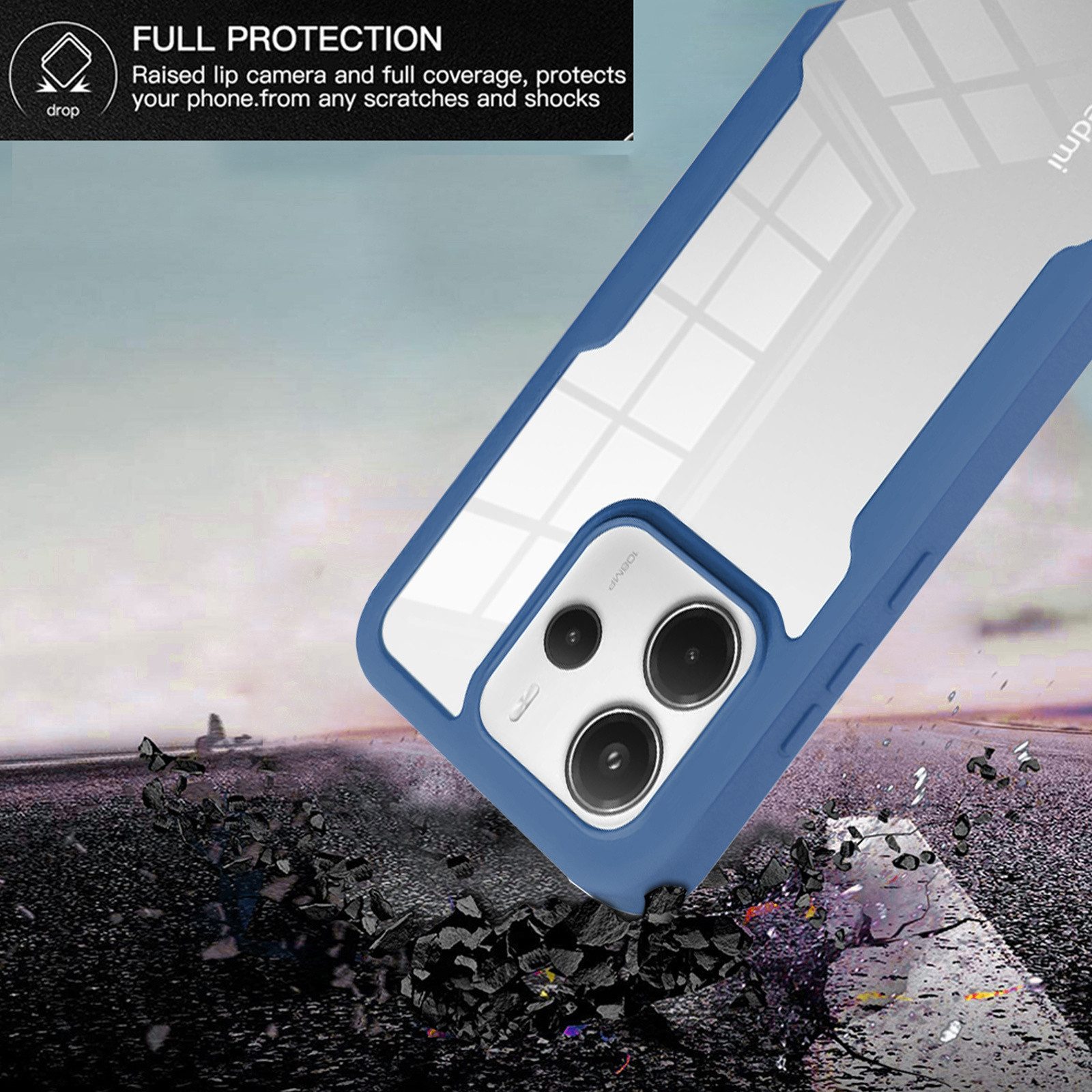 betterfon Handyhülle für Xiaomi Redmi Note 14 4G TPU Schutzcase, 2-teiliges 360 Grad Case mit Rundumschutz und Displayschutz – Bild 4 von 5