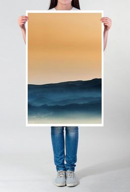 Sinus Art Poster 60x90cm Poster Landschaftsfotografie  Anthrazit und Orange