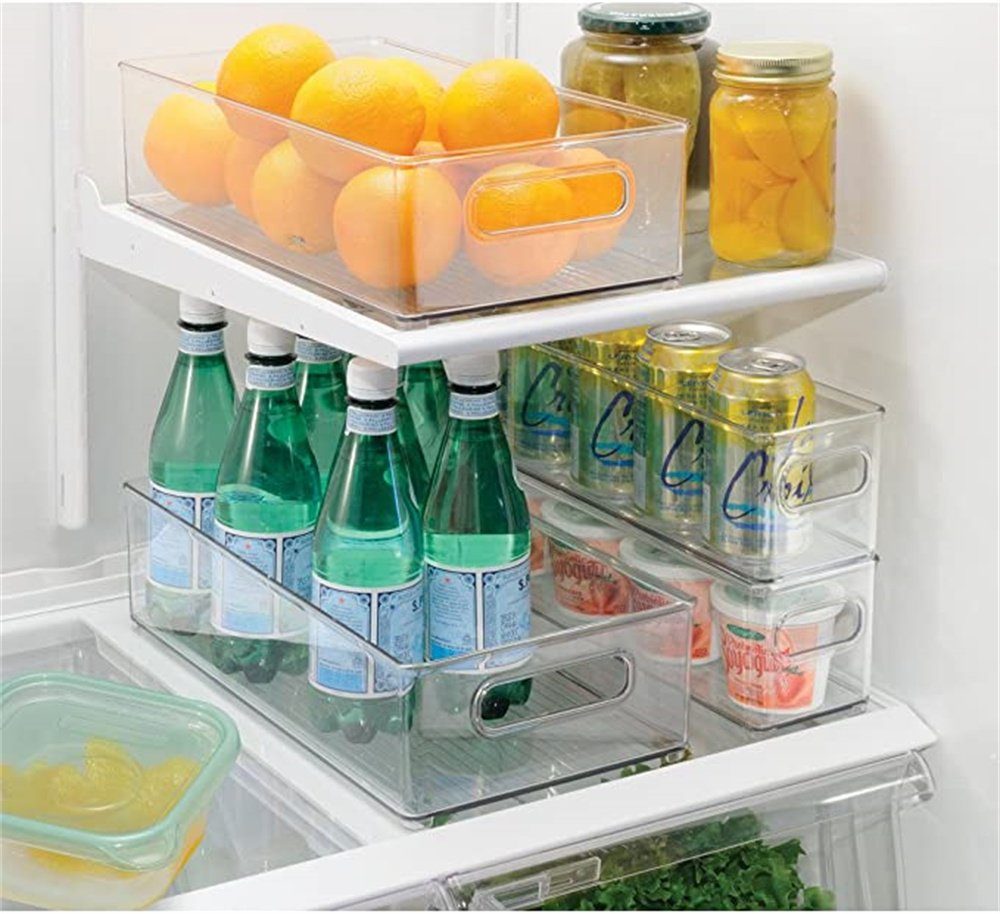Atäsi Korbeinsatz Kühlschrankbox, stapelbarer Aufbewahrungsbehälter aus Kunststoff