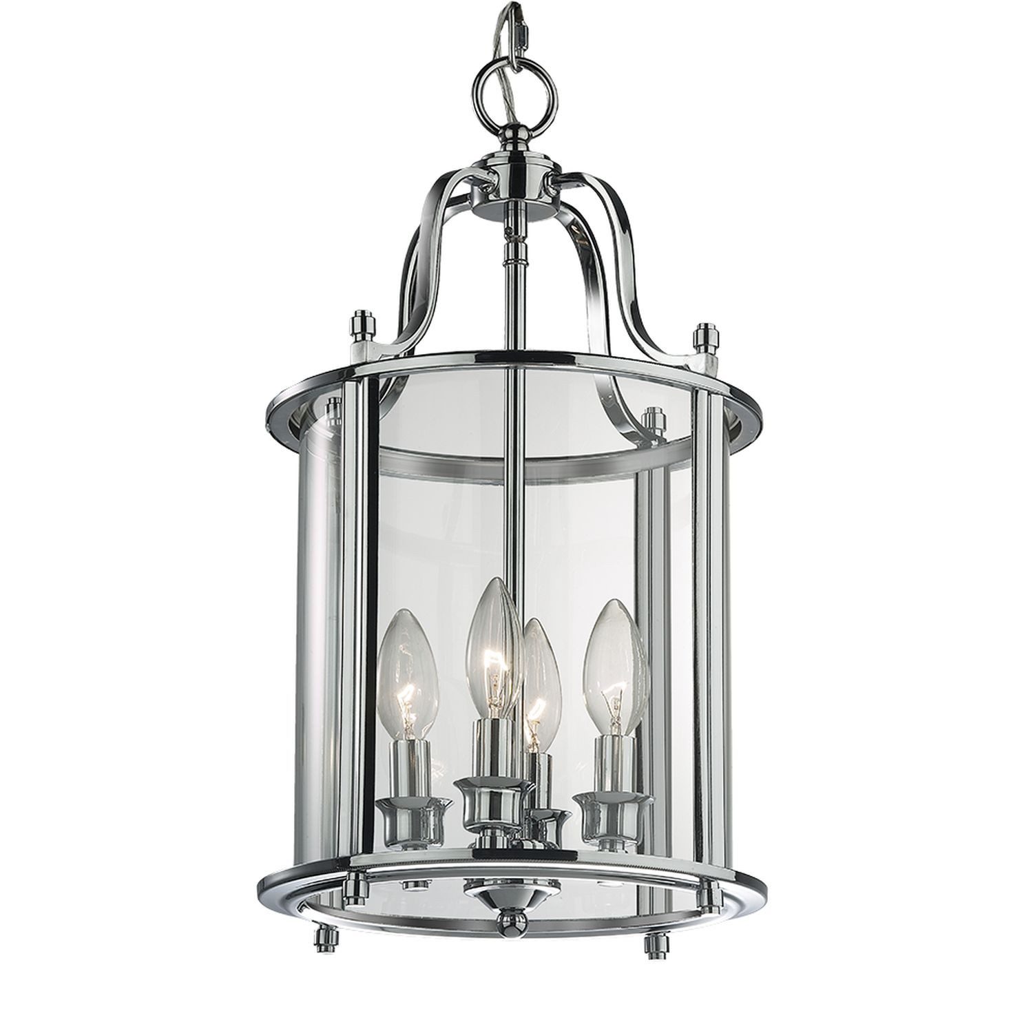 Licht-Erlebnisse Pendelleuchte JASSON, ohne Leuchtmittel, Glas Metall Ø 27 cm H: max. 158 cm verstellbar in Chrom E14
