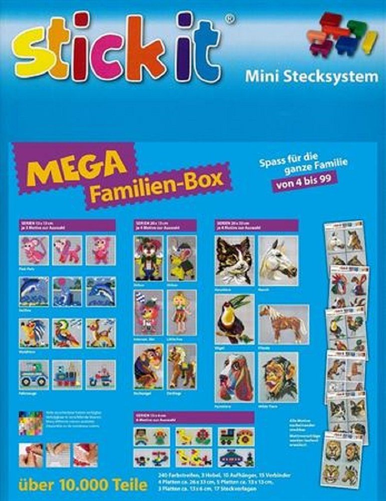 Stick it Steckpuzzle Mega Familien Box, 10000 Puzzleteile, made in Germany