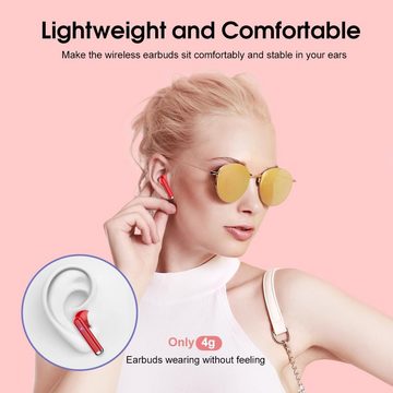 OYIB Kabellos Bluetooth 5.3 mit 4 ENC Mikro, 2023 Immersiver HiFi In-Ear-Kopfhörer (Aktive Geräuschunterdrückung und IPX7 Wasserdichtigkeit für Sport und Komfort, Touch Control Ohrhörer mit LED Anzeige, 25H, IPX7 Wasserdicht Earbuds)