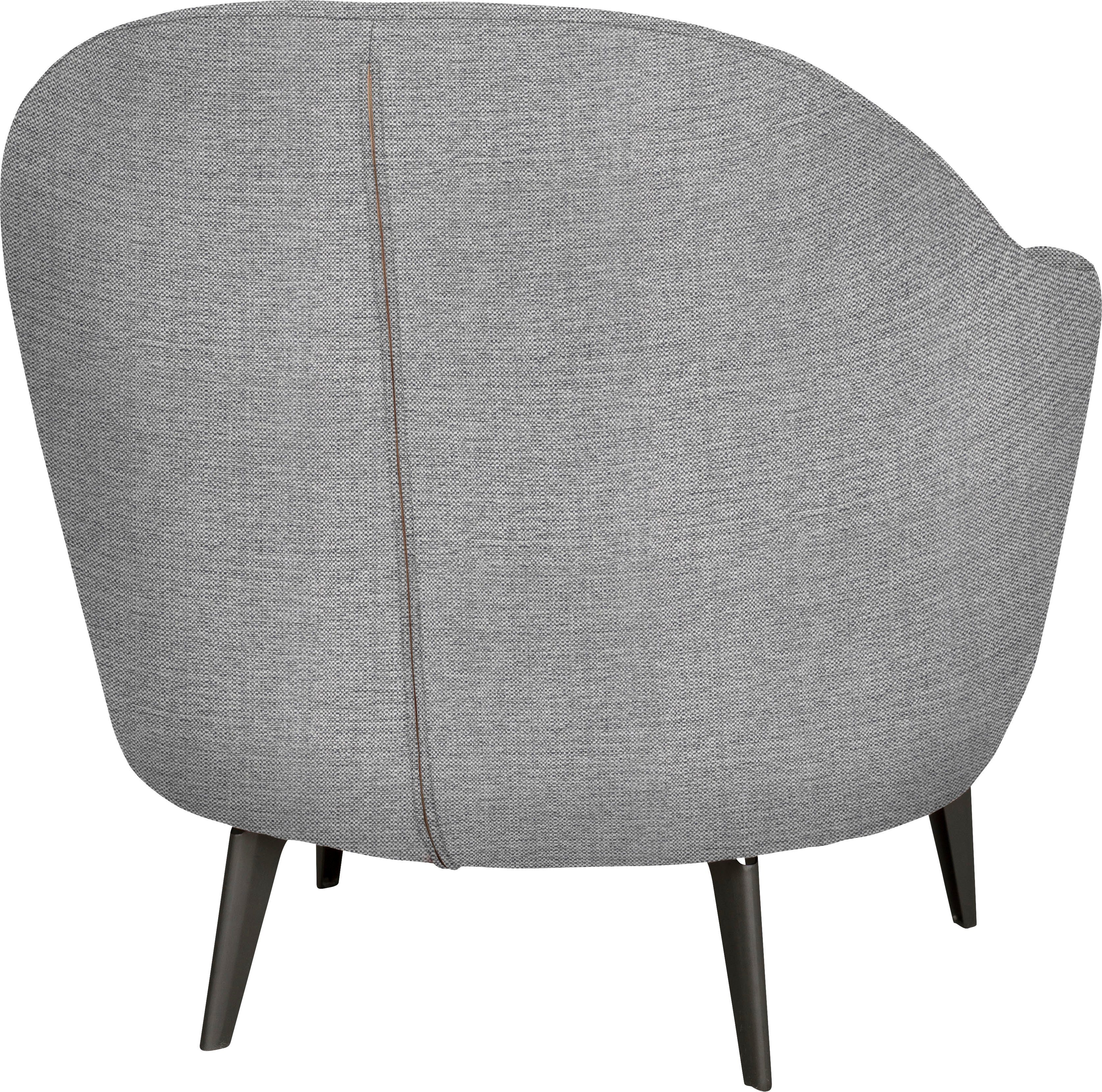 silber-grau Design furninova Paloma, im Sessel Chromfuß, mit skandinavischen