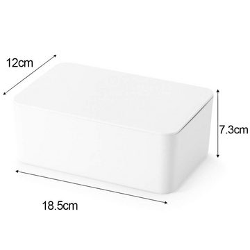LENBEST Feuchttücherbox Feuchttücher Box mit Deckel staubdicht für Zuhause und Büro (weiß)