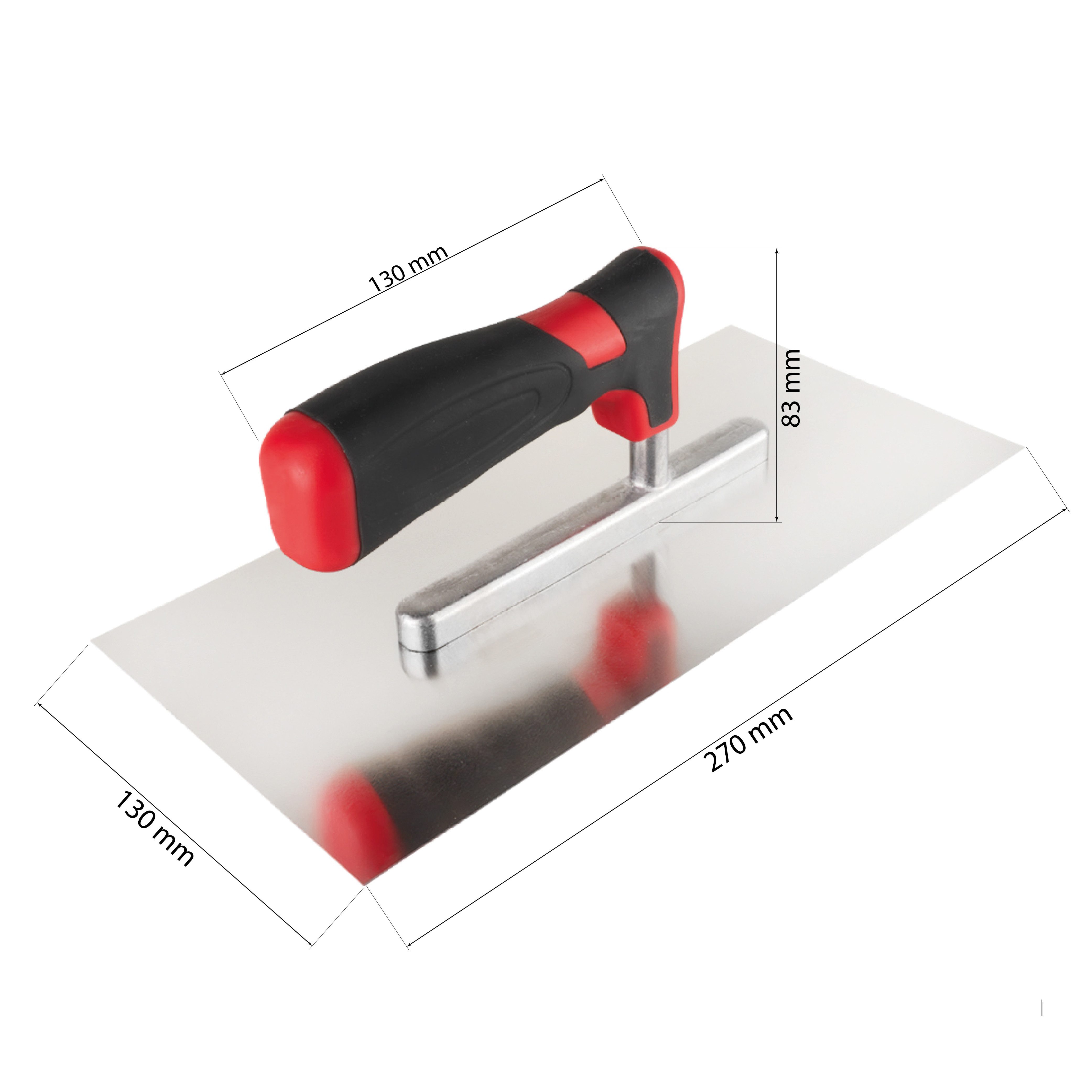 Prima-Online Zahnkelle Zahnkelle zum Verlegen Zahnspachtel Edelstahlkelle Ergonomisch Griff (Glättekelle-St)
