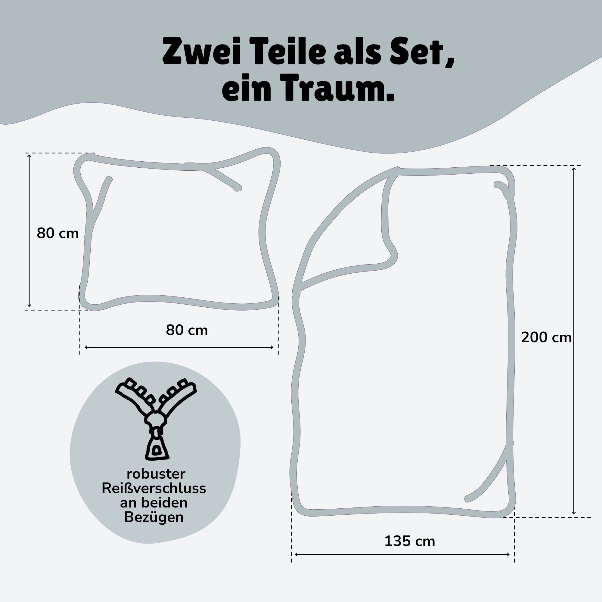 Familando Kinderbettwäsche Fußball, Set 135x200 80x80 cm, 100% Baumwolle, Reißverschluss, Renforcé, 2 teilig, mit Schriftzug und Wendeseite – Bild 2 von 5