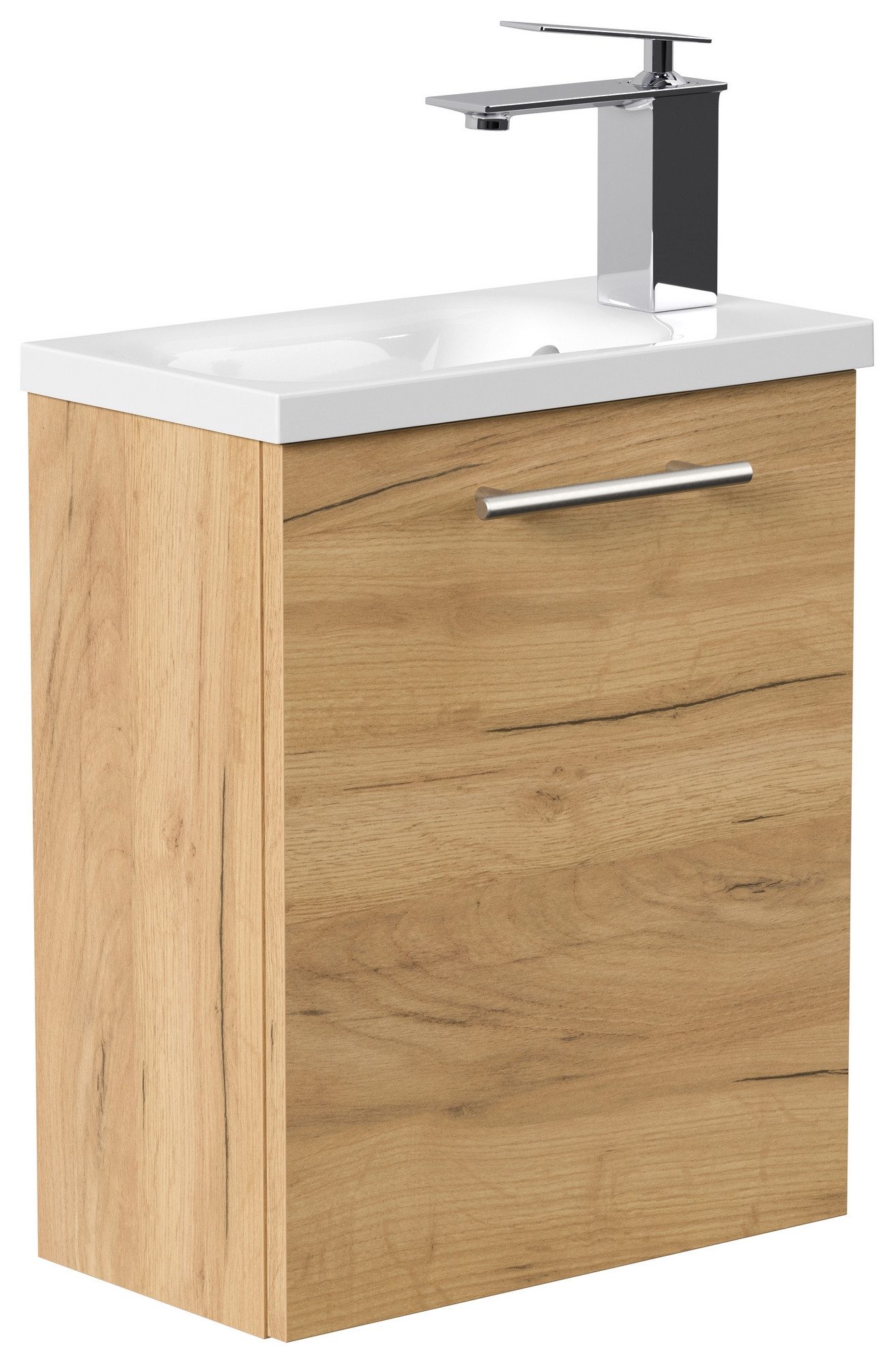 Posseik Badmöbel-Set Gäste WC Raumspar-Waschplatz "Pieni 40 cm" Eiche Gold