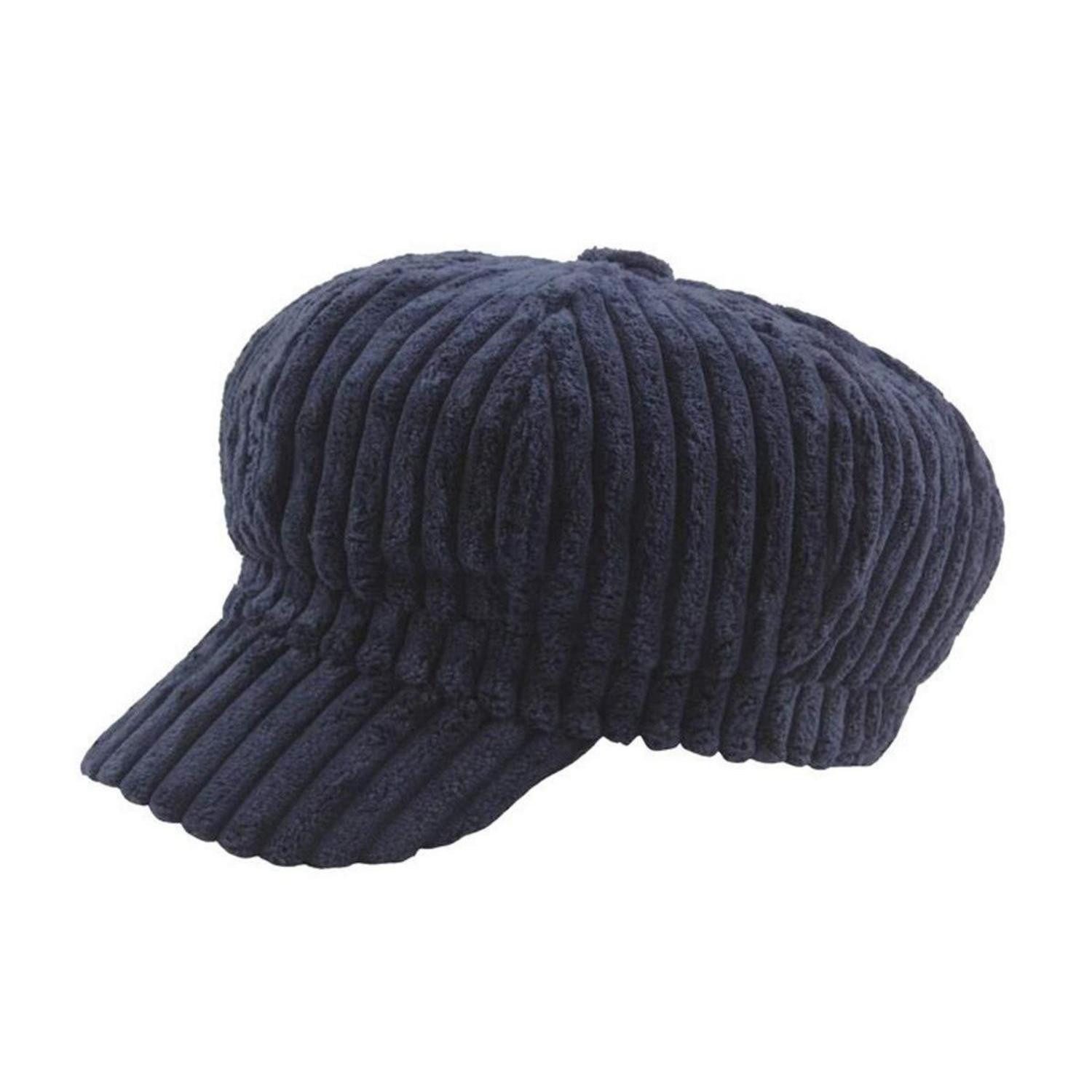 LuxusKollektion Ballonmütze Schirmmütze Damen Cord Blau 56-58 (1-St)