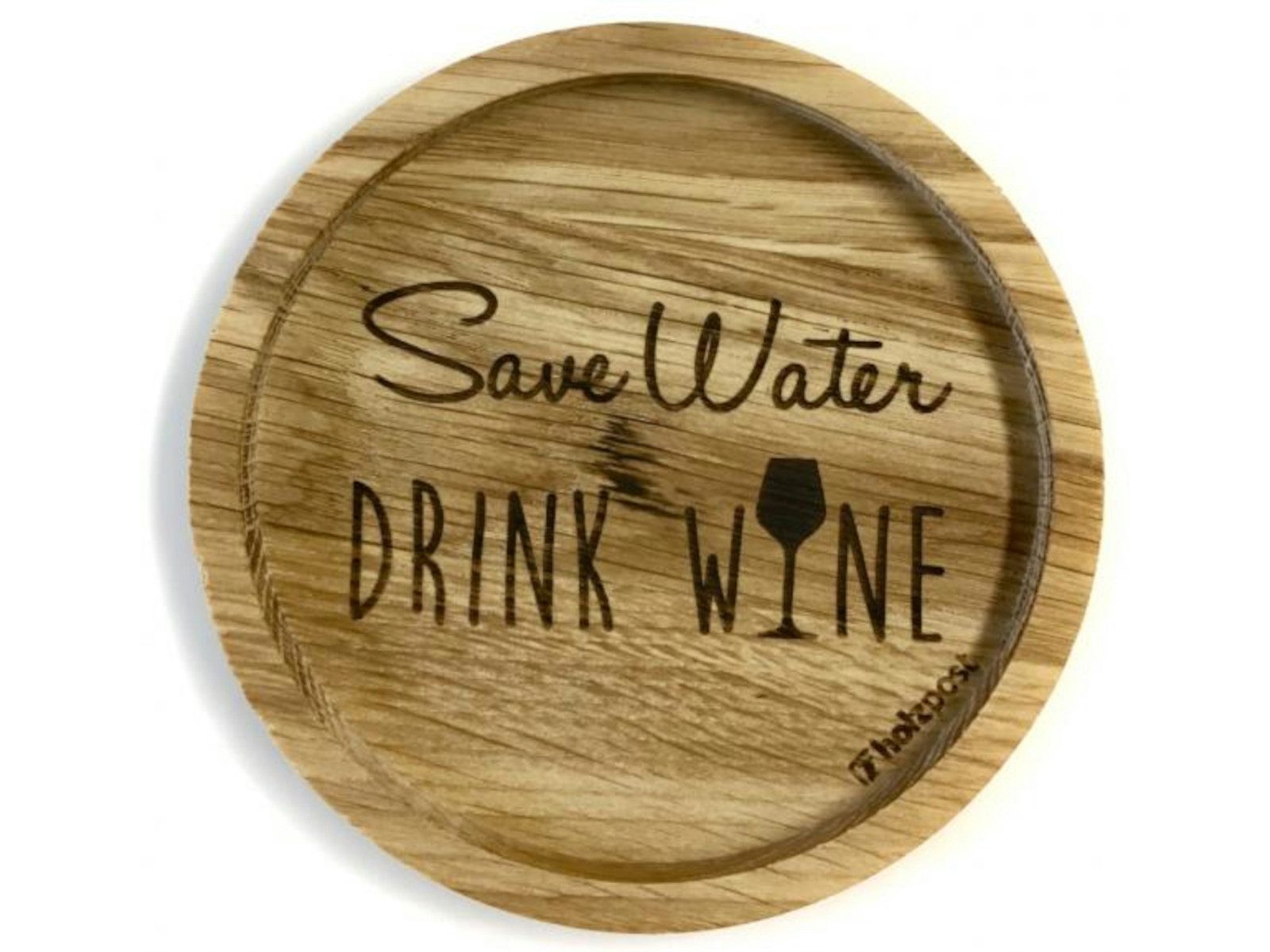 holzpost GmbH Platzset Untersetzer Save Water Eiche 11,2cm