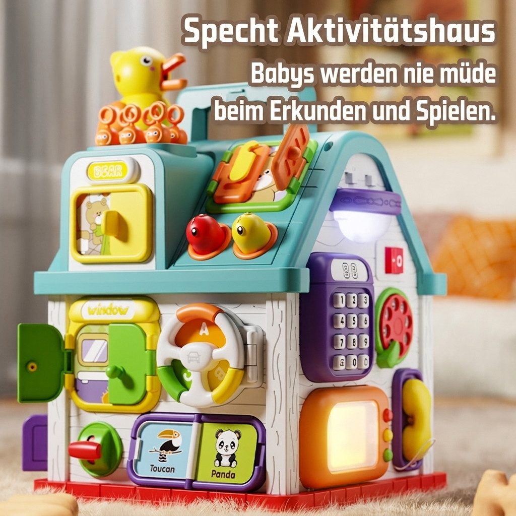 Rolipo Motorikwürfel Baby-Spielzeug für 1-6 Jahr alt, Mädchen 6 in 1 Multi-Funktions-Haus, (1-tlg)